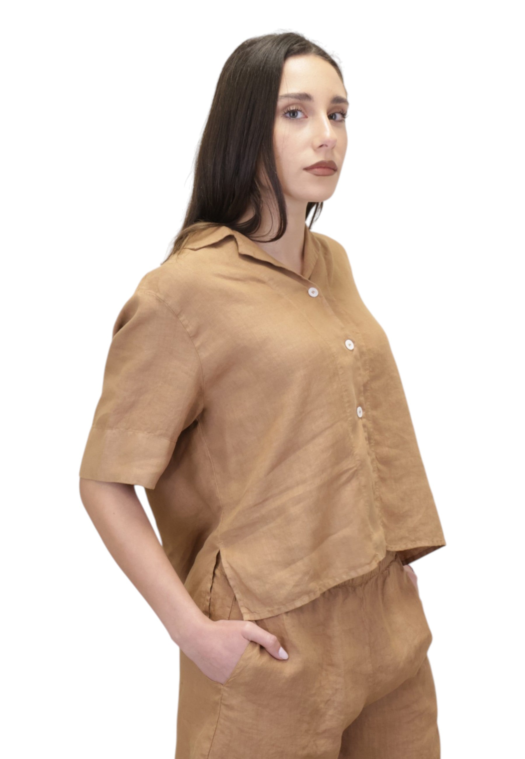 CAMICIE MANICA CORTA Beige Academia