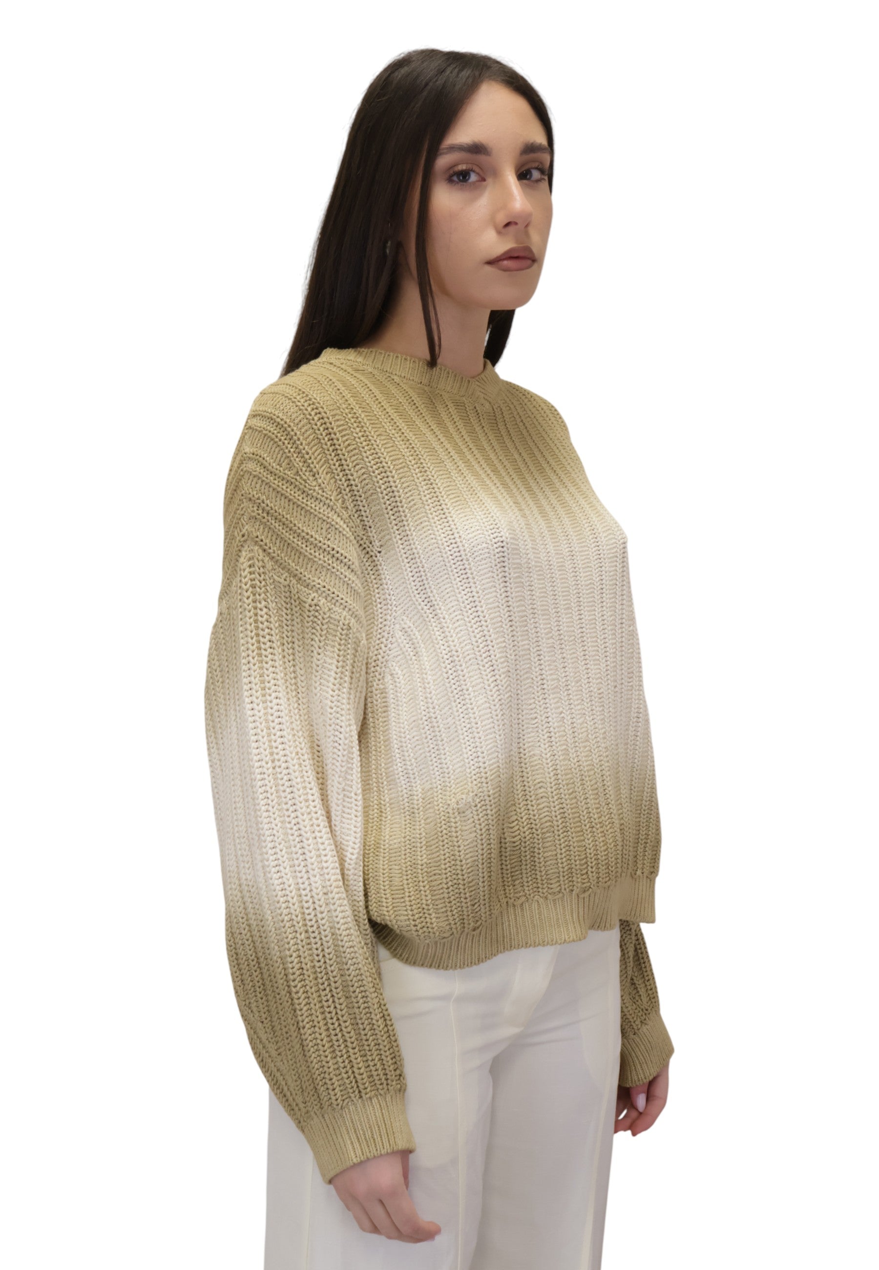 MAGLIE A GIROCOLLO Beige Liviana Conti