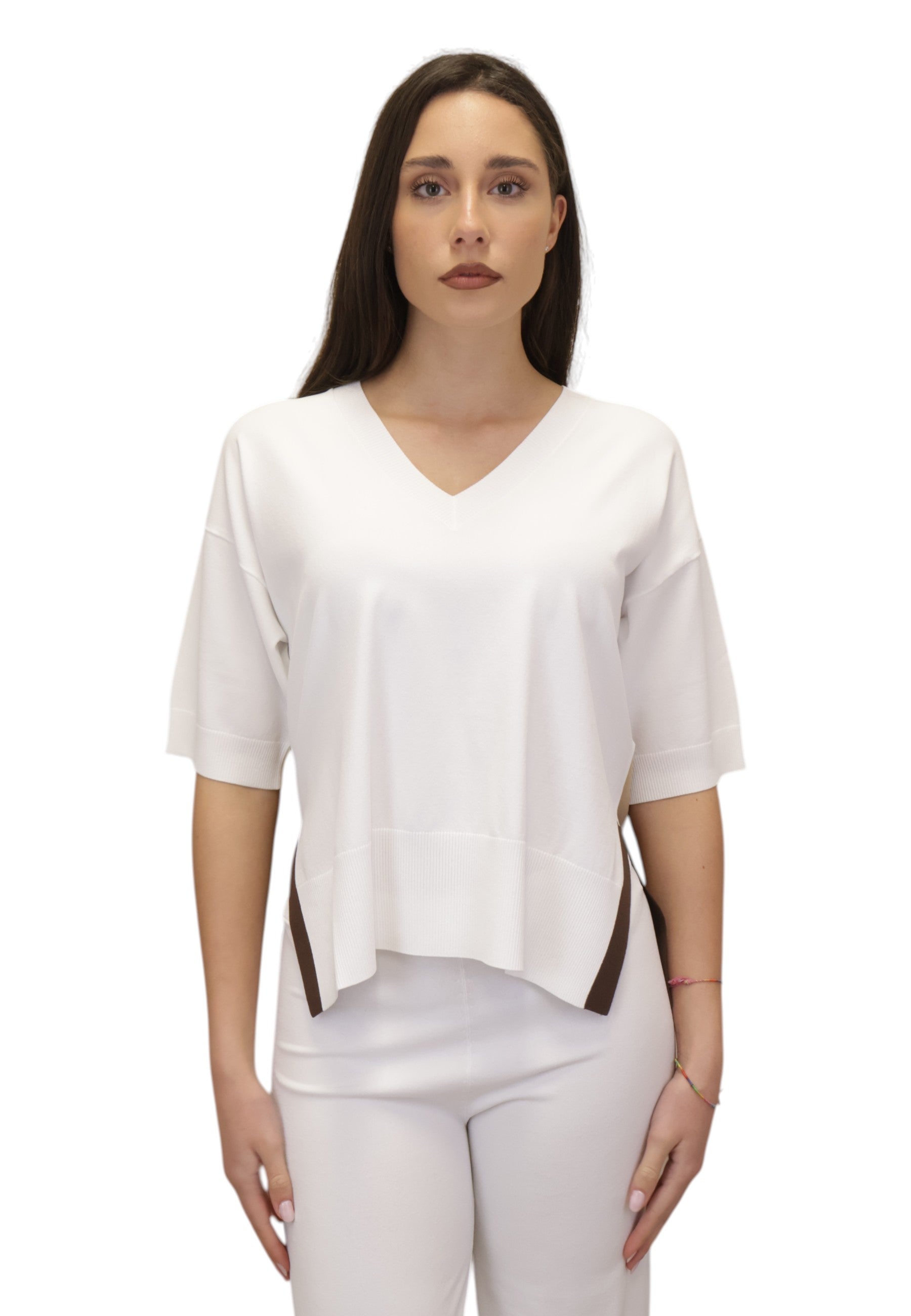 MAGLIE A V Bianco Kangra