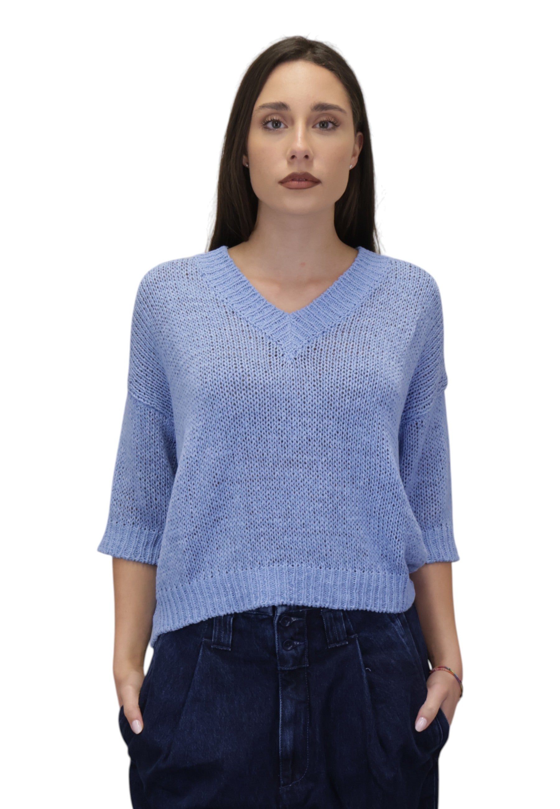 MAGLIE A V Azzurro Roberto Collina