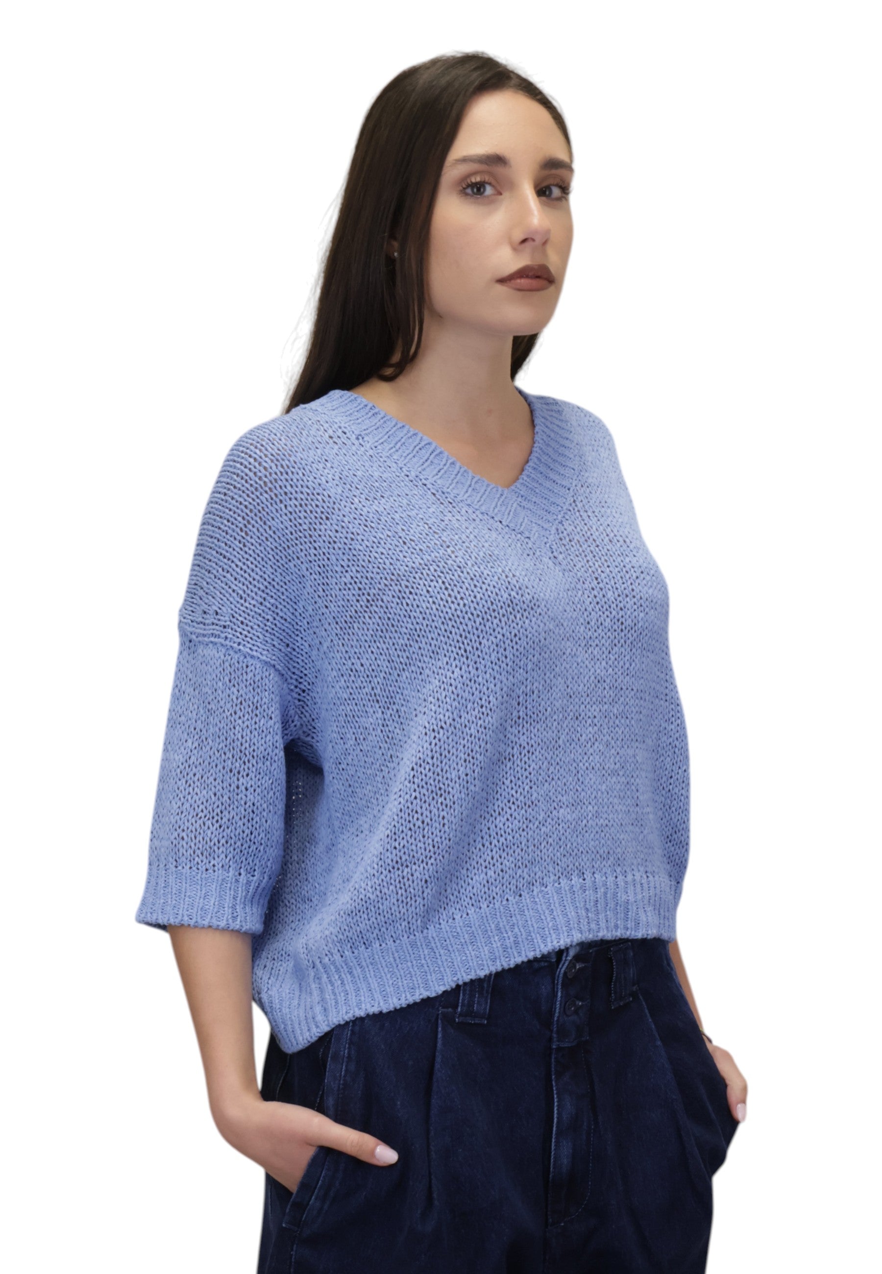 MAGLIE A V Azzurro Roberto Collina