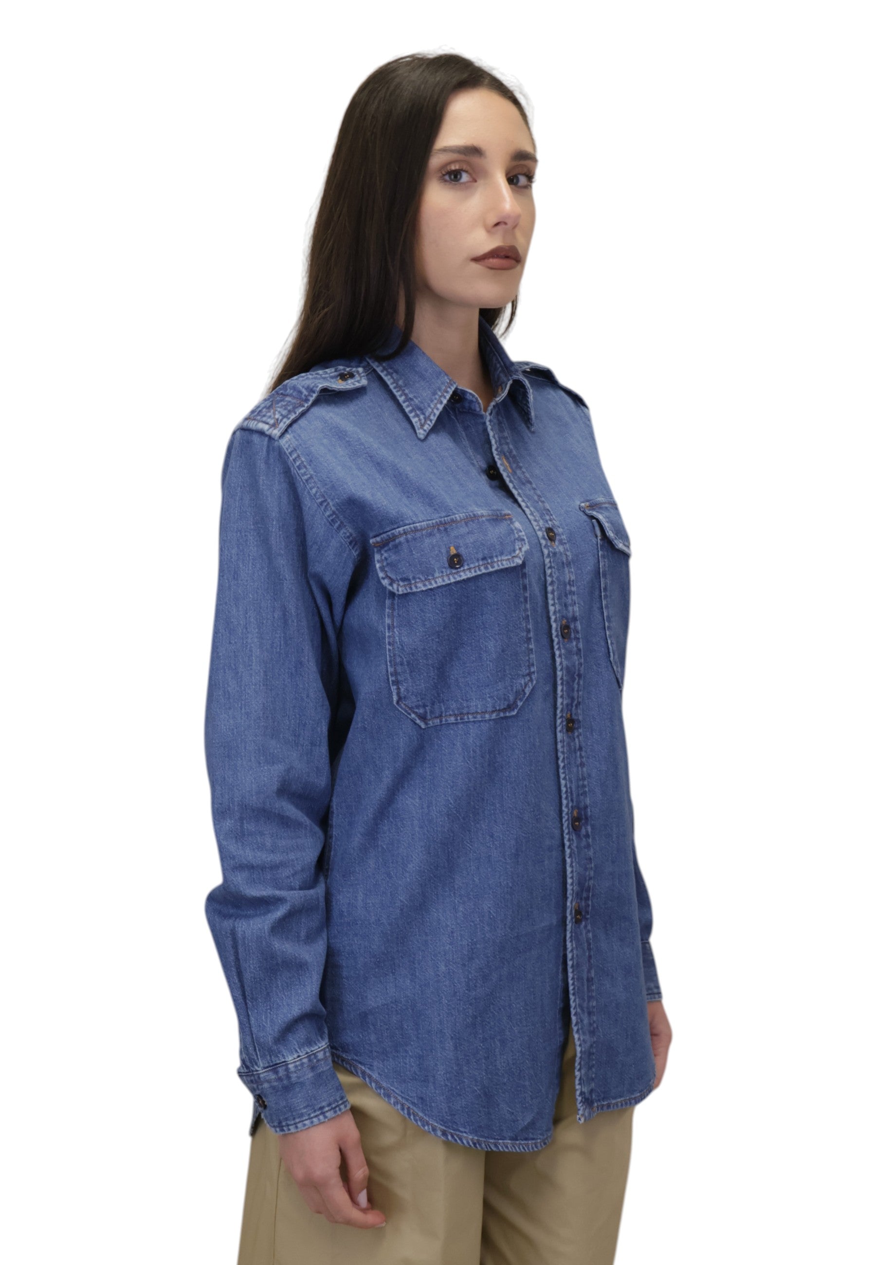 OVERSHIRT Blu R.r. Eva Herzigova