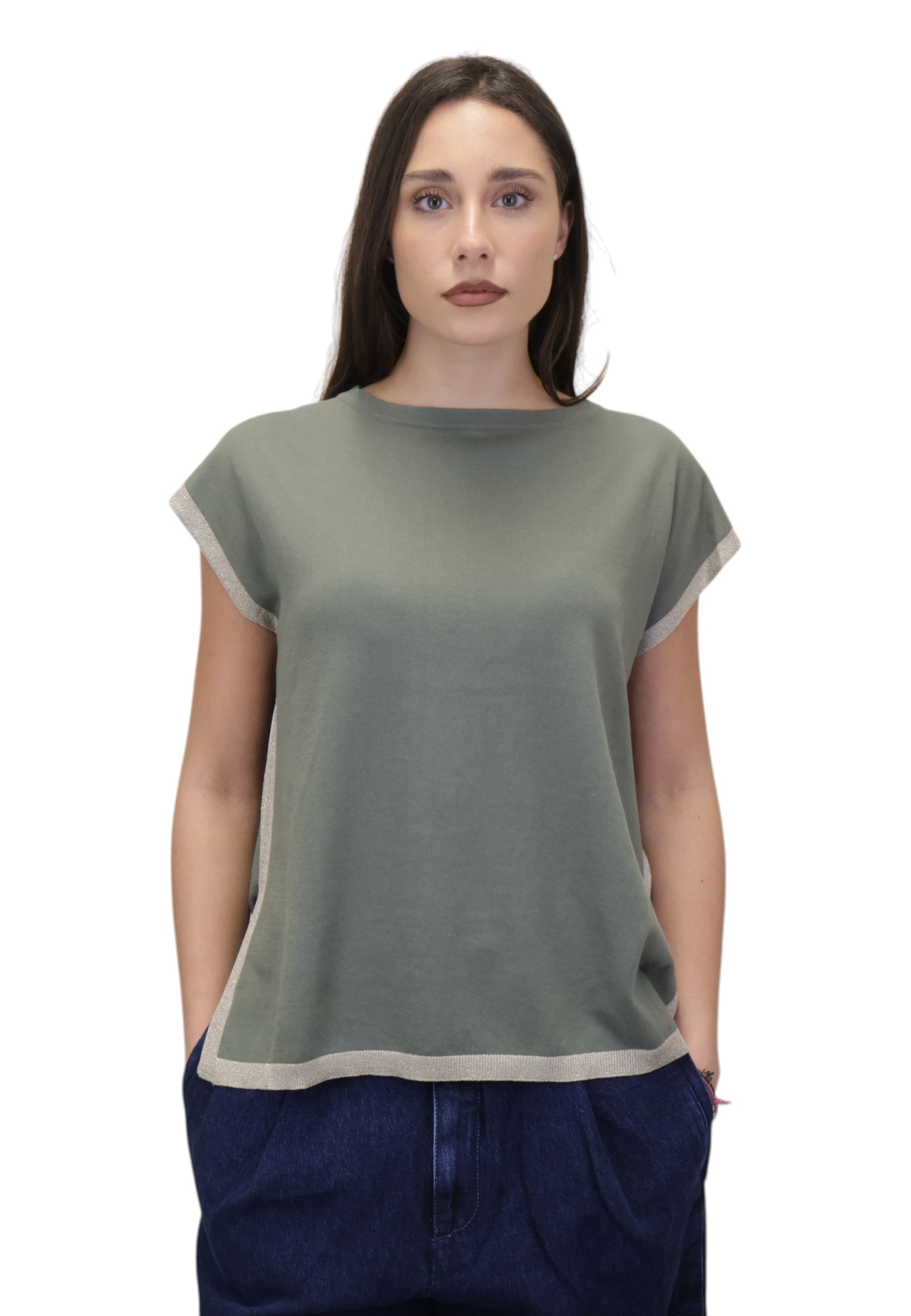 GIROCOLLO MANICA CORTA Verde Gran Sasso