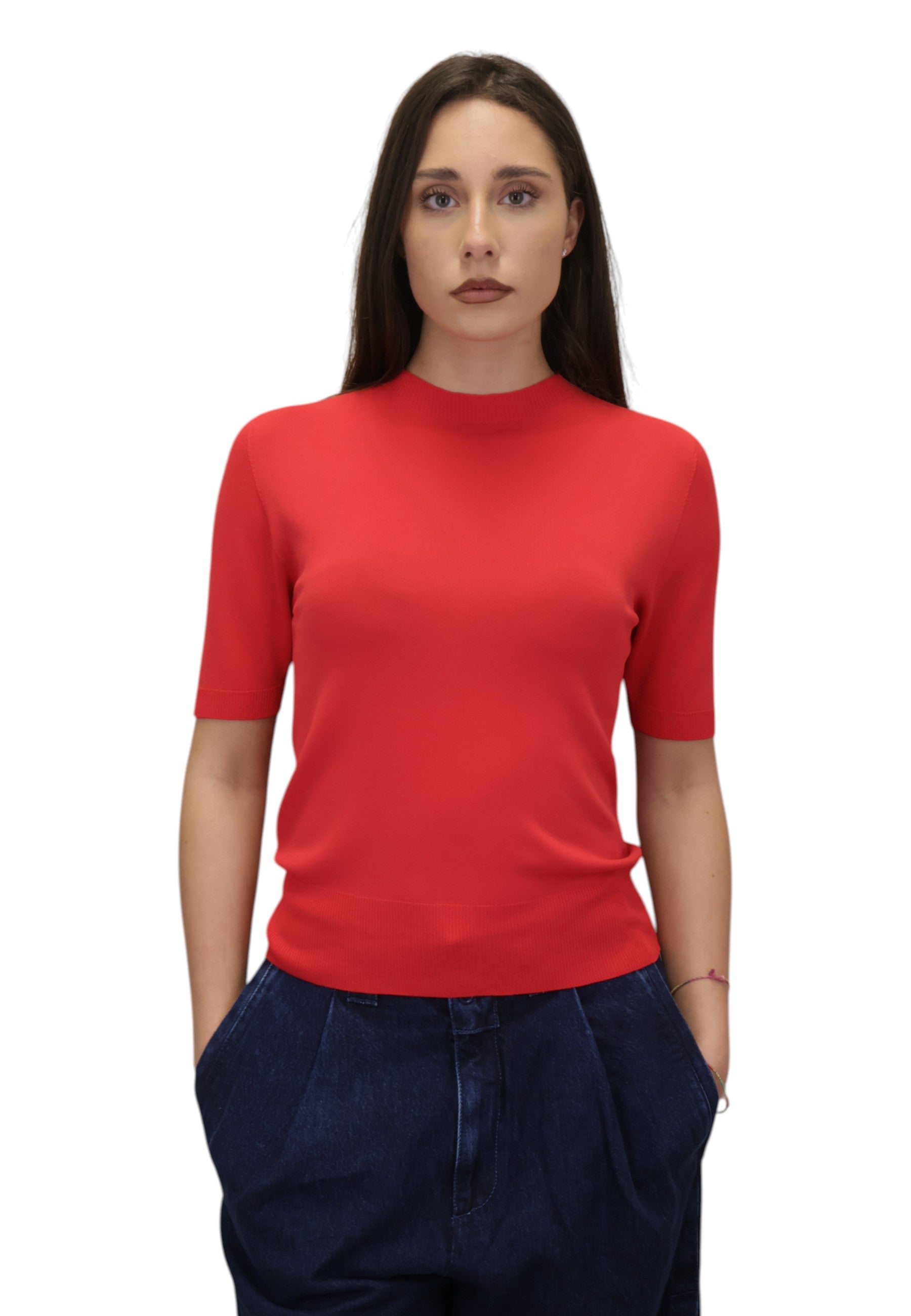 GIROCOLLO MANICA CORTA Rosso Solotre