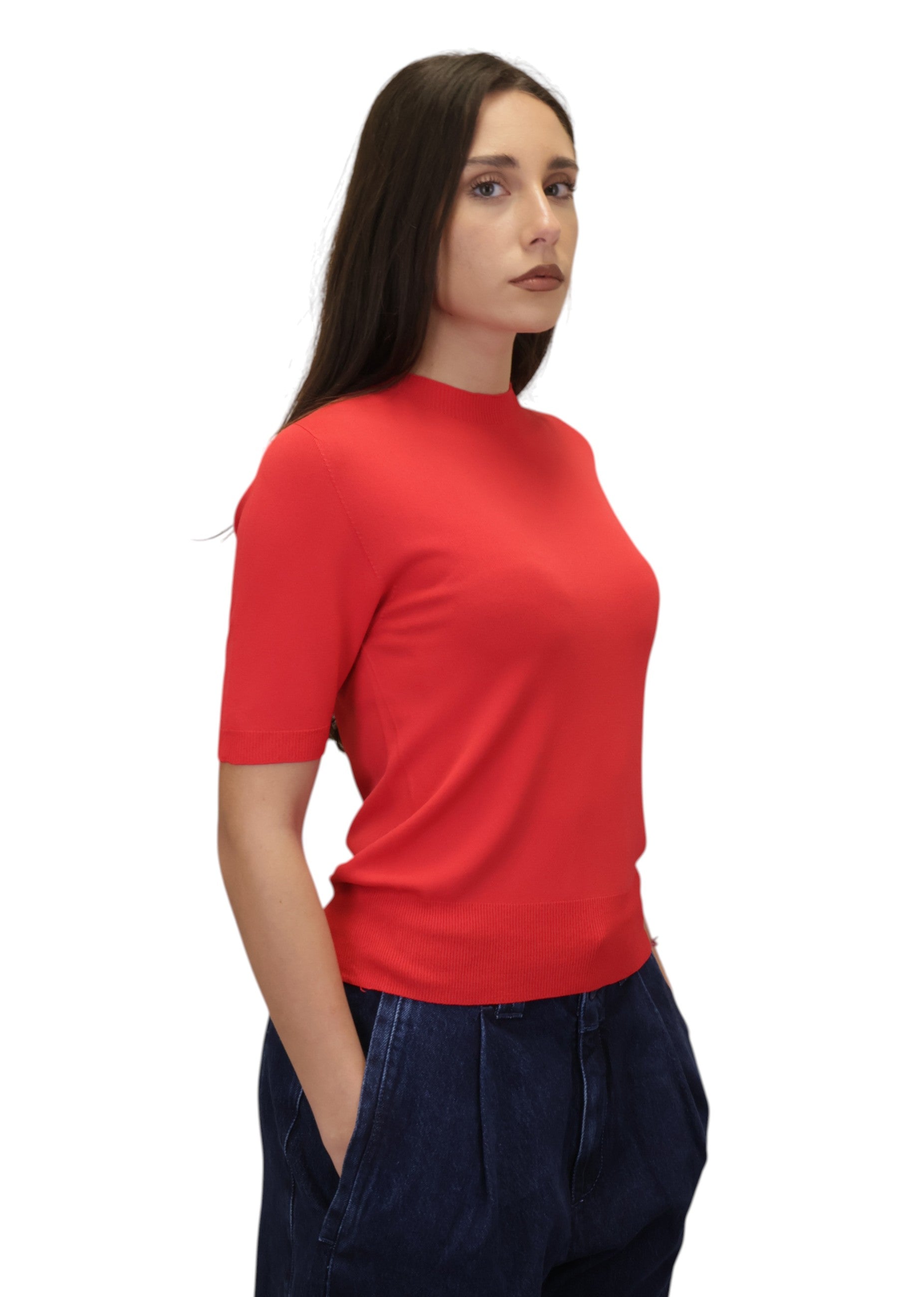 GIROCOLLO MANICA CORTA Rosso Solotre