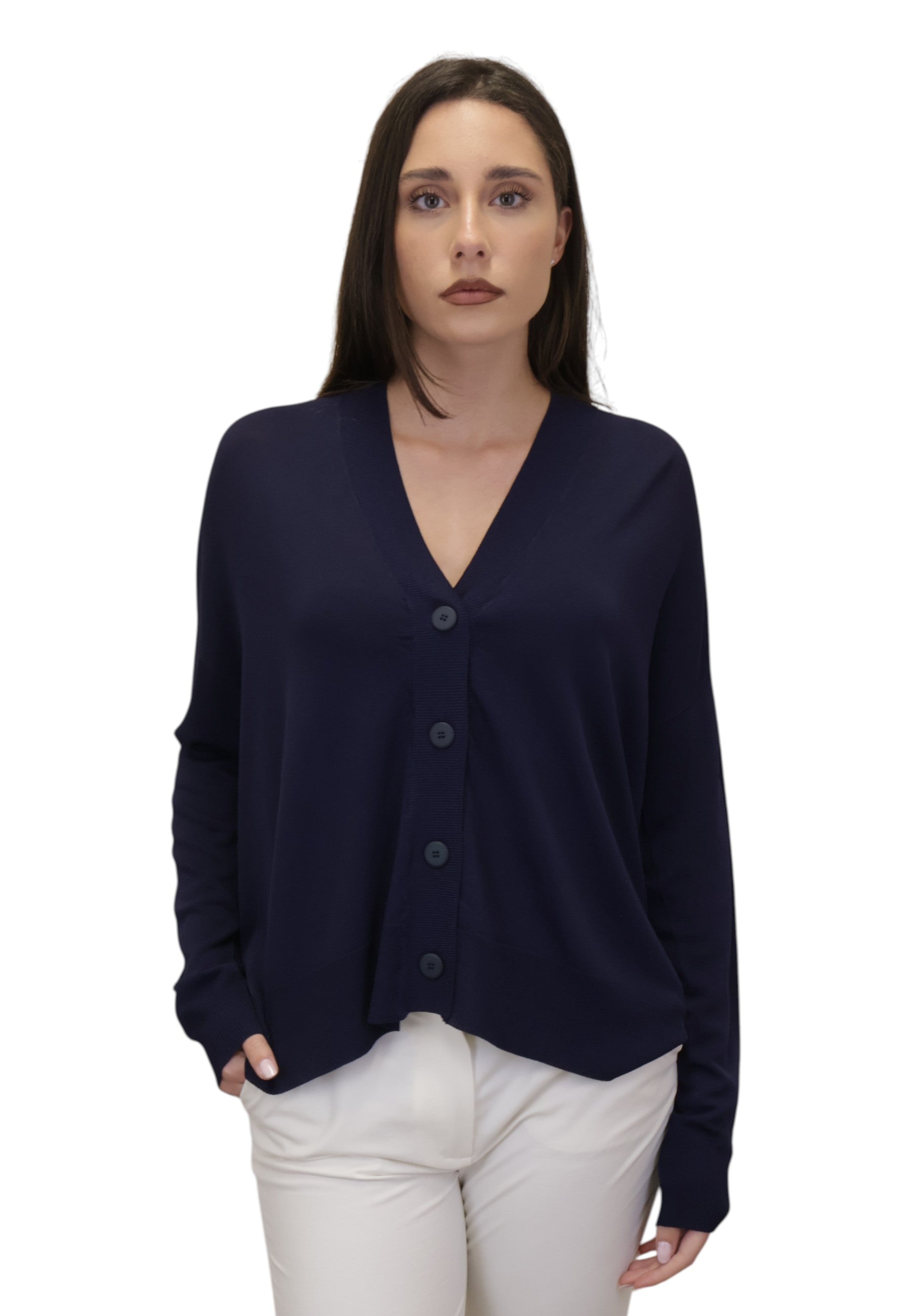 MAGLIE A V Blu Solotre