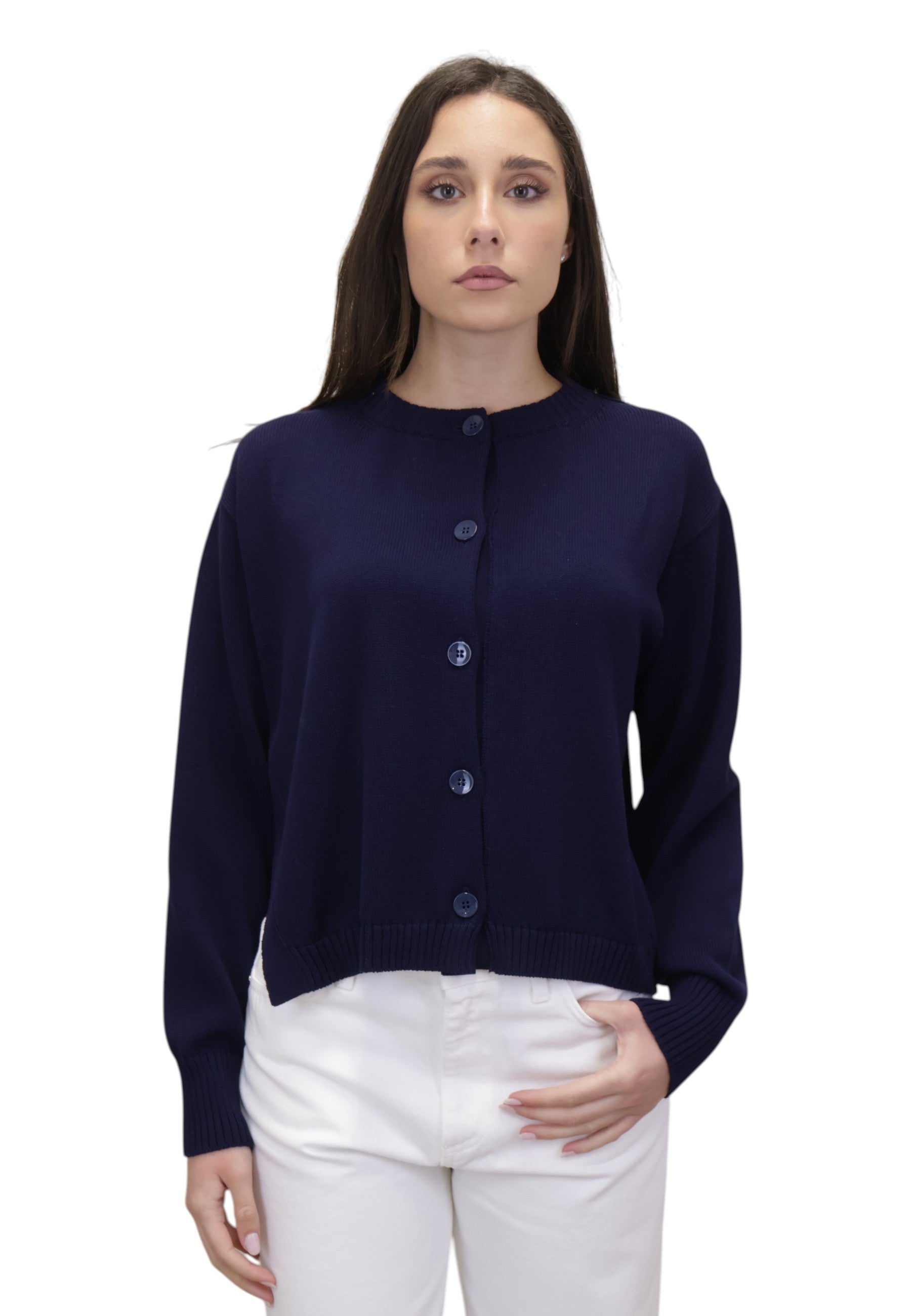 GIROCOLLO MANICA LUNGA Blu Solotre