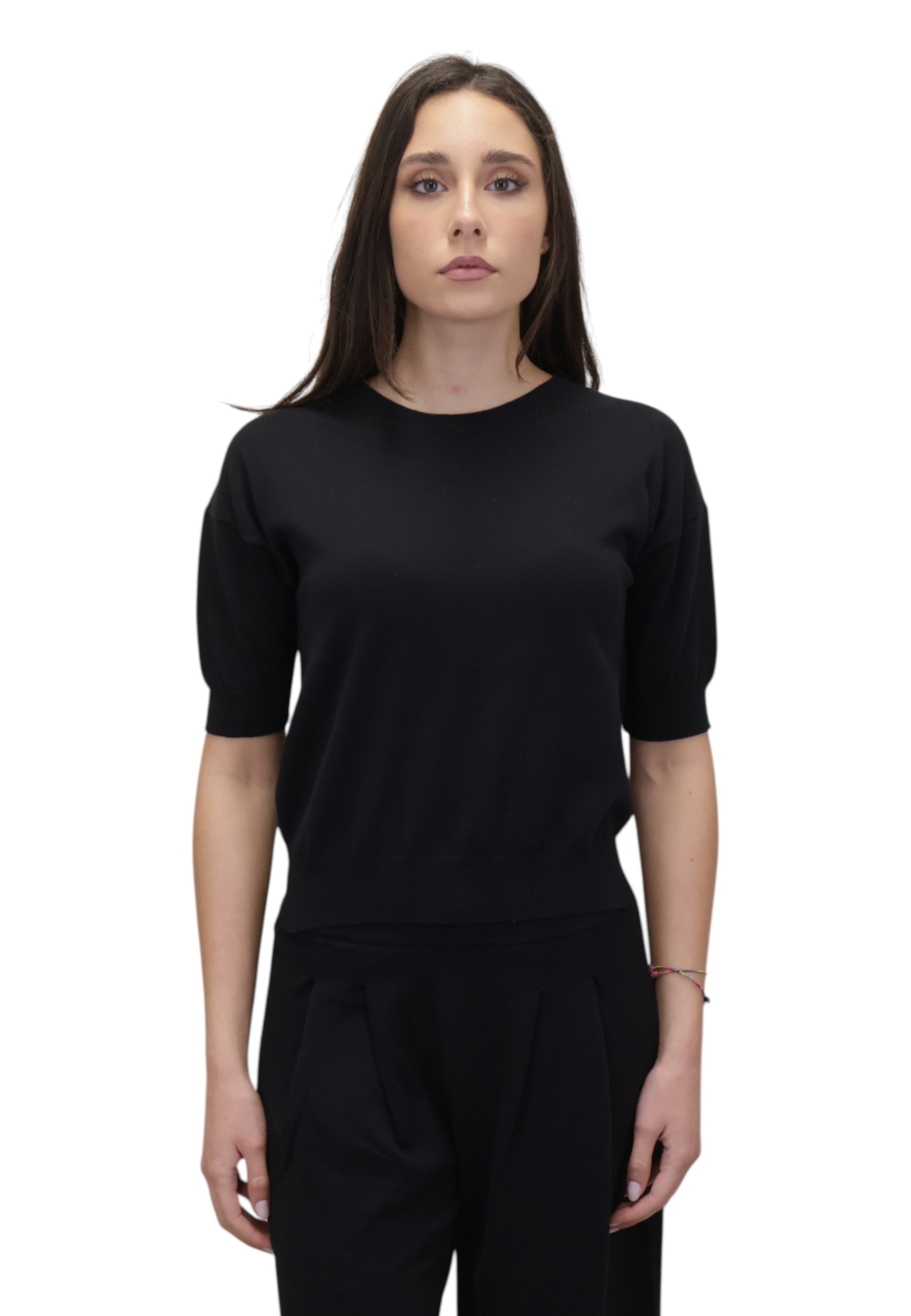 GIROCOLLO MANICA CORTA Nero Hekla & Co