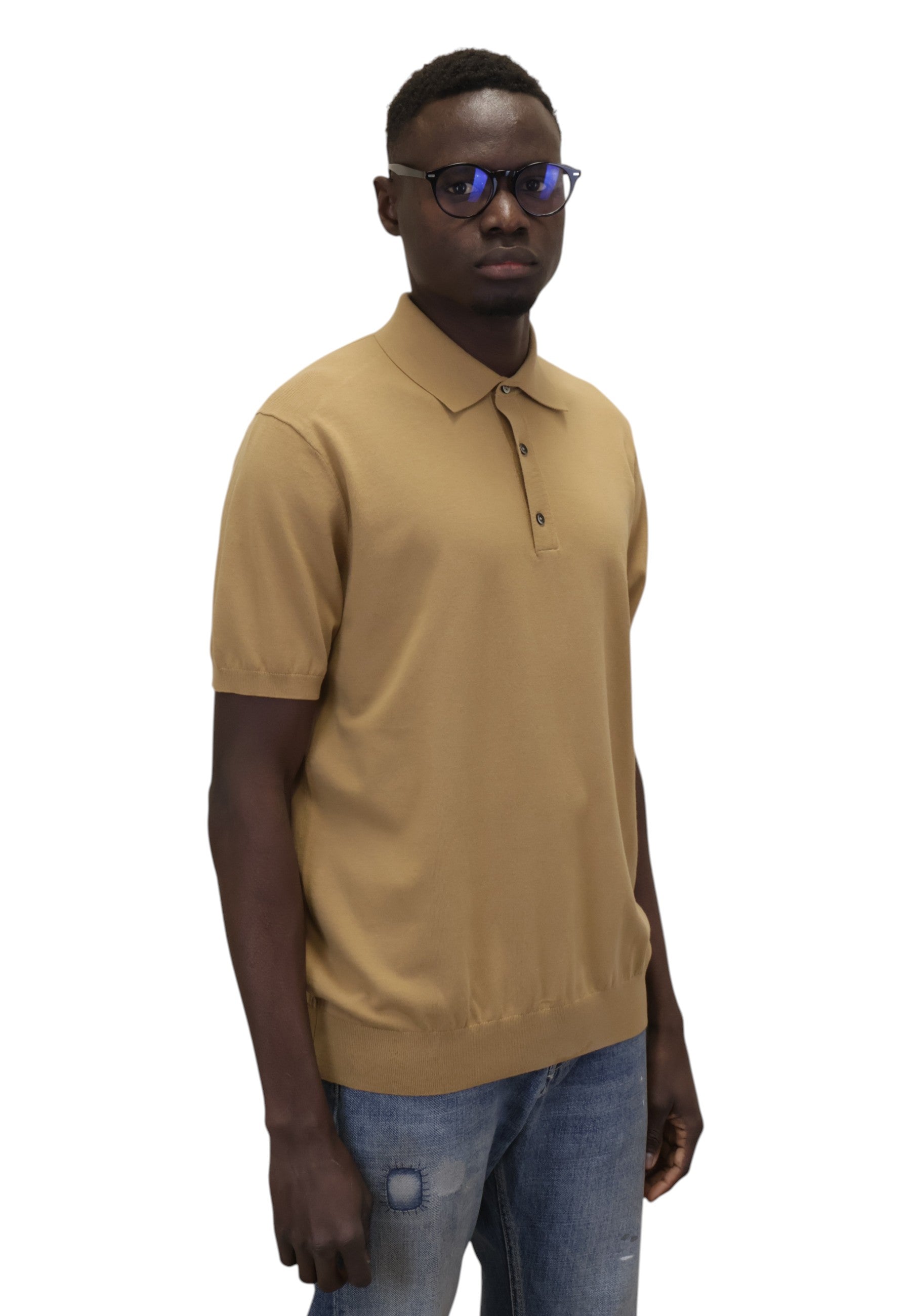 POLO A MANICA CORTA Beige Jean Paul