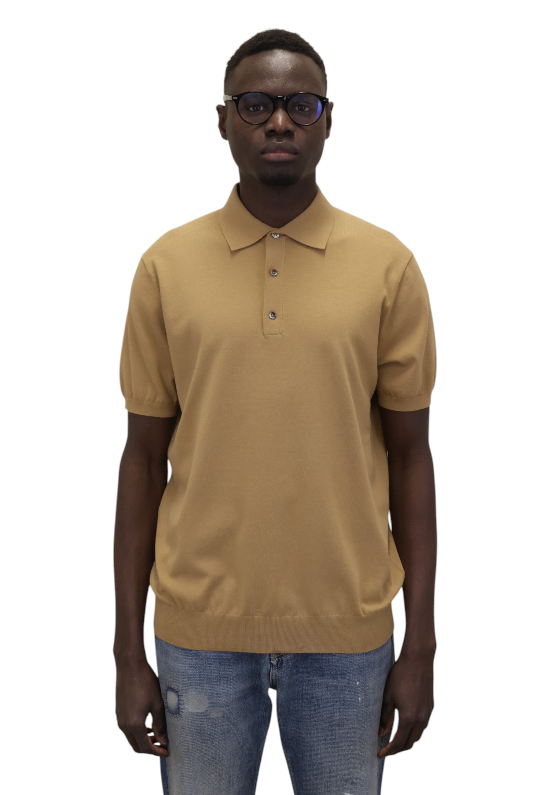 POLO A MANICA CORTA Beige Jean Paul