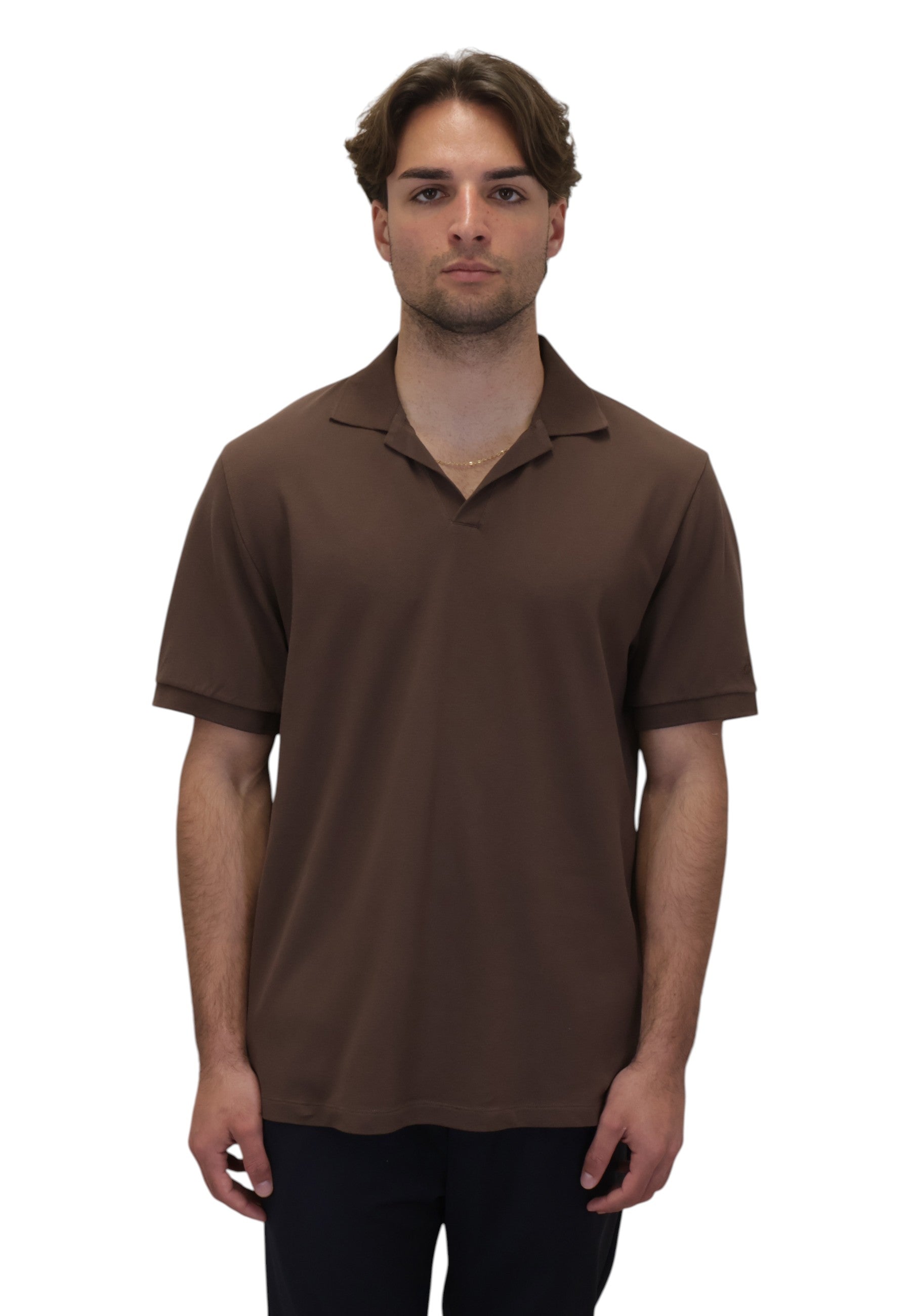 POLO A MANICA CORTA Marrone Mc2 Saint Barth