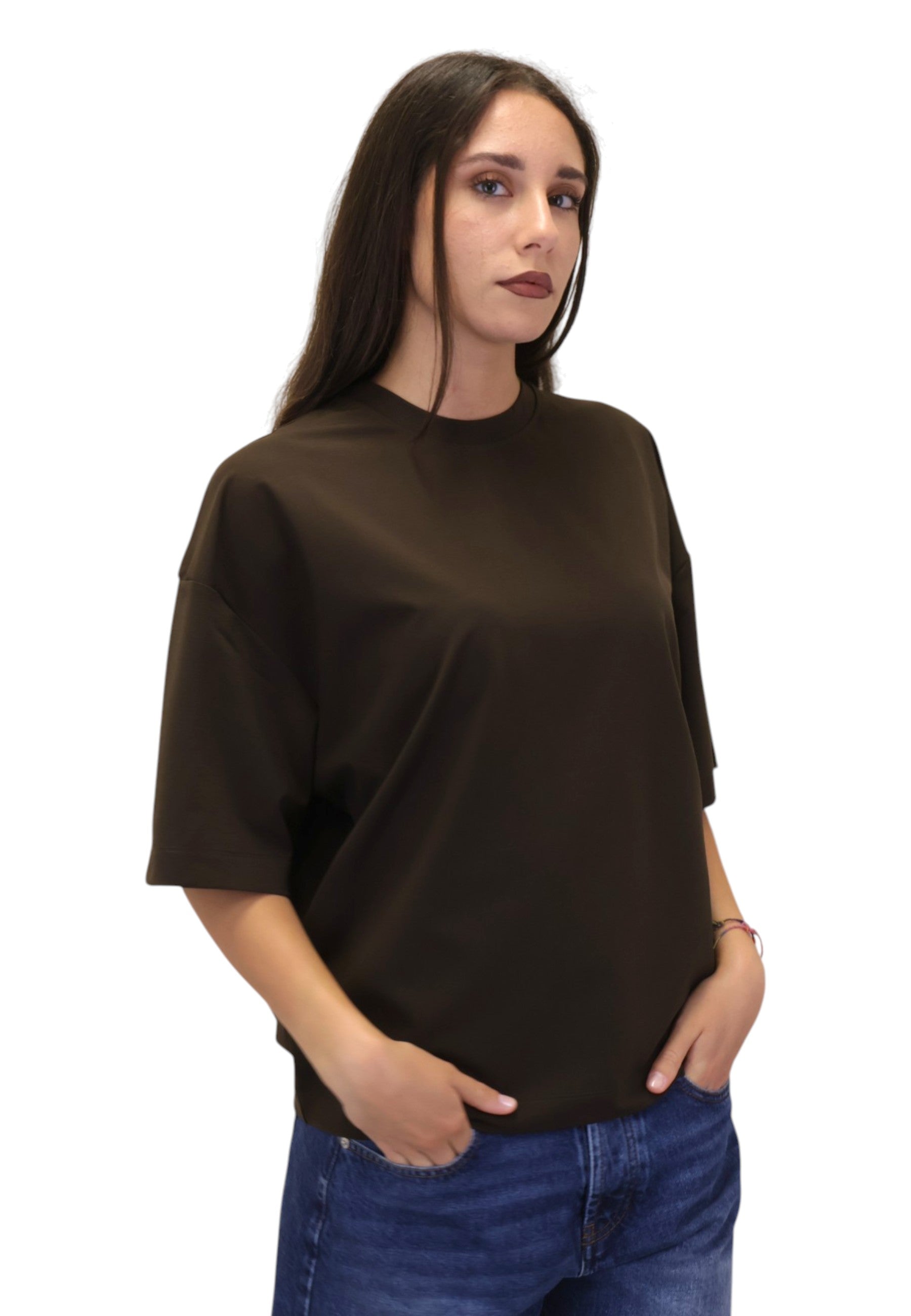 T-SHIRT Marrone Woc