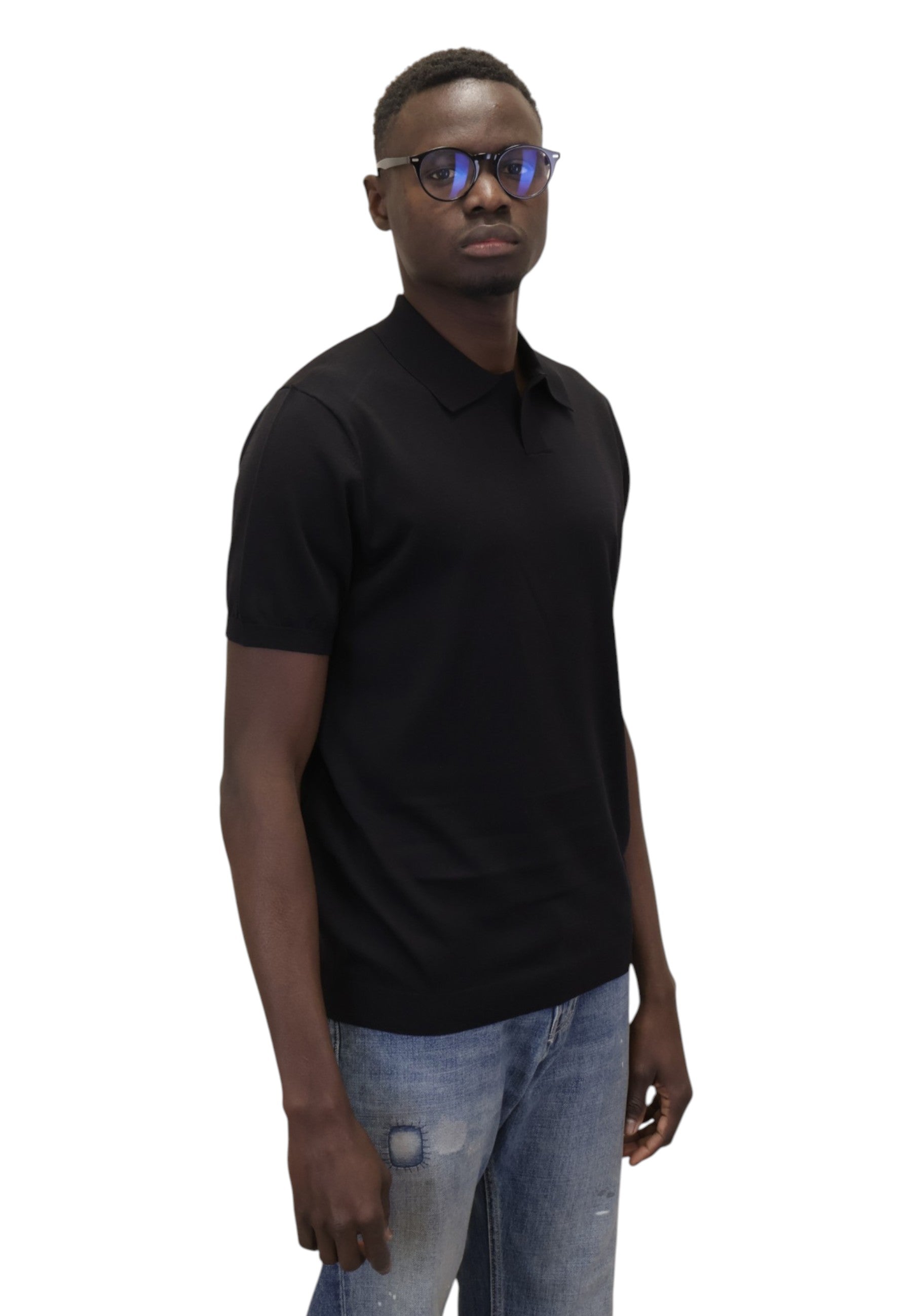 POLO A MANICA CORTA Nero Kangra