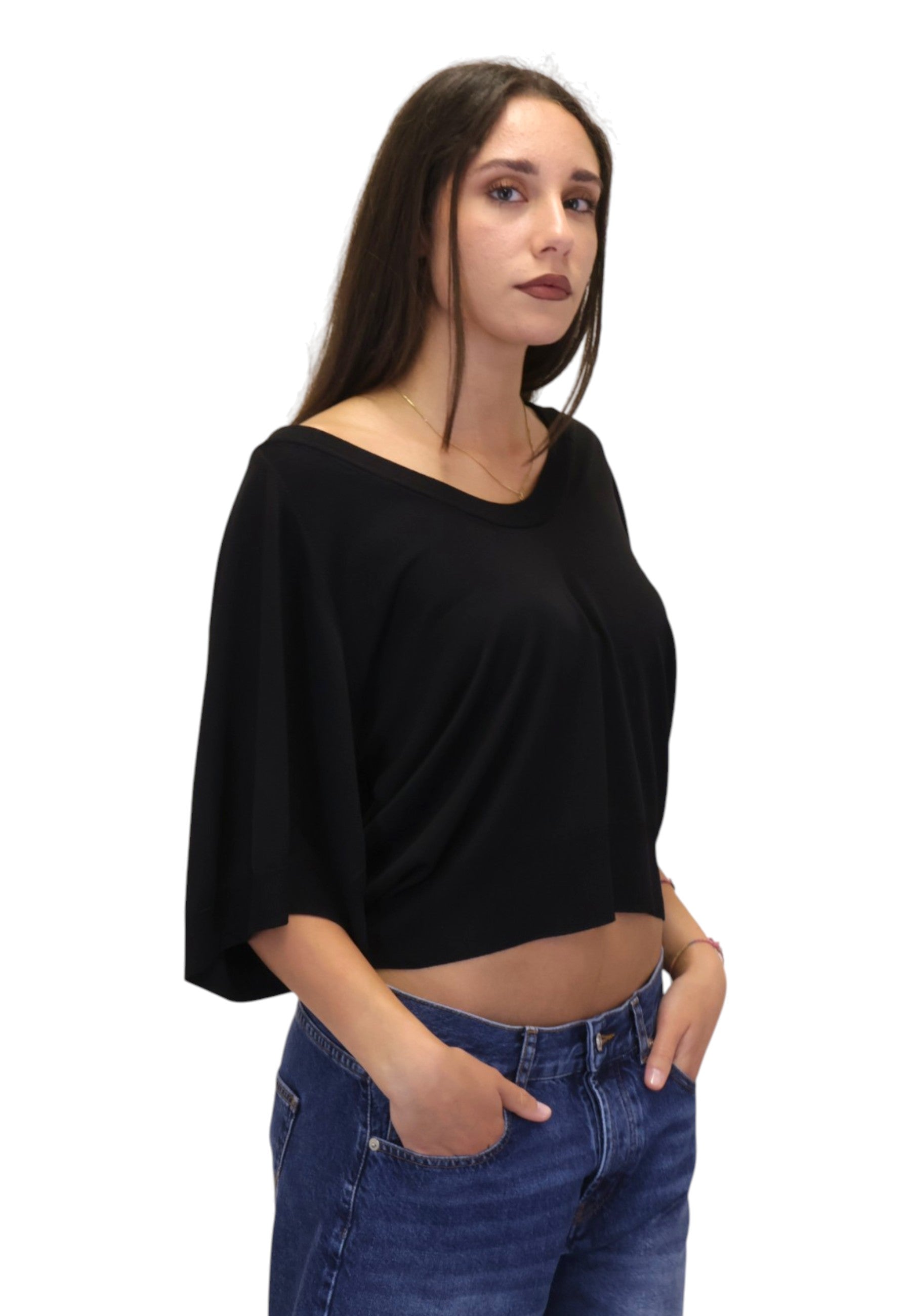 MAGLIE A V Nero Solotre
