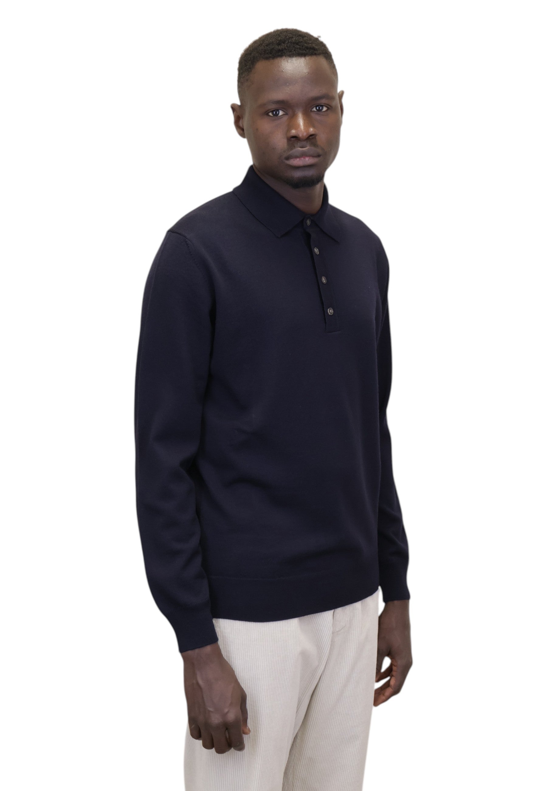 POLO A MANICA LUNGA Blu Kangra