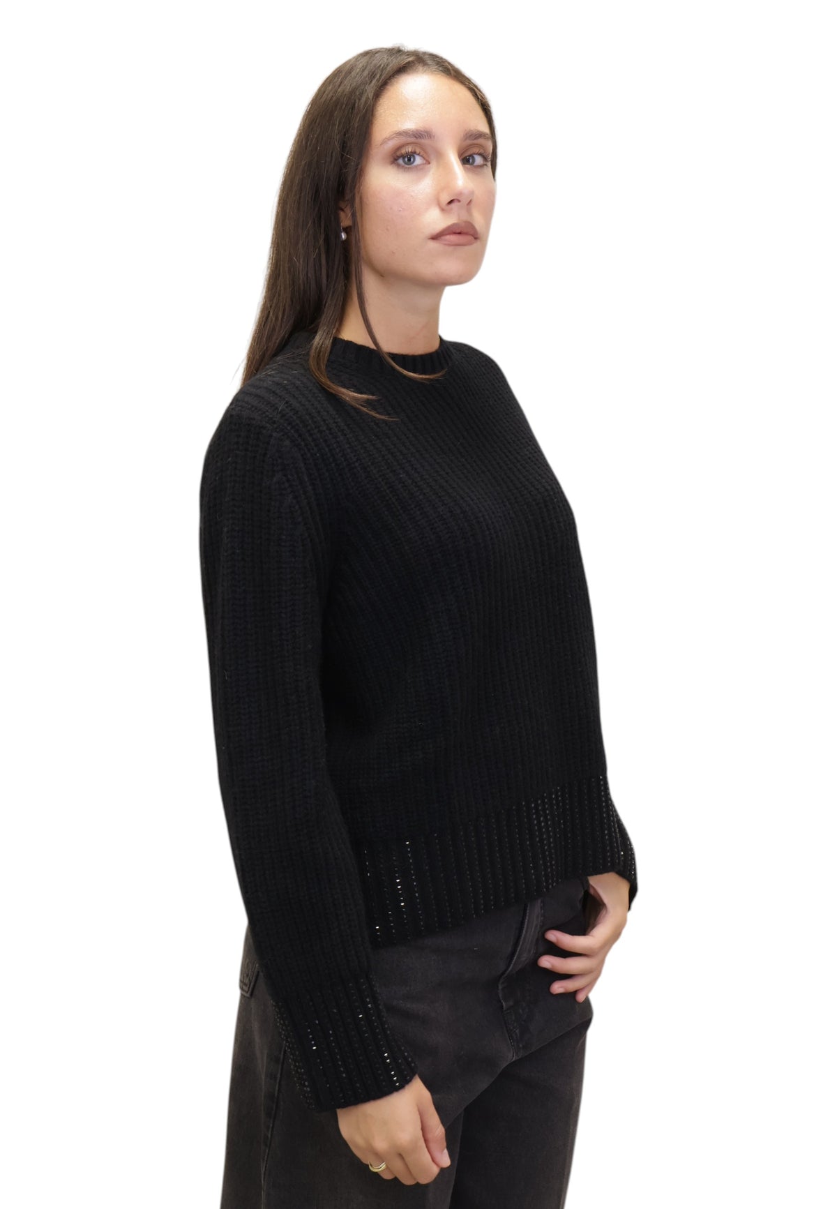 MAGLIE A GIROCOLLO Nero Kangra
