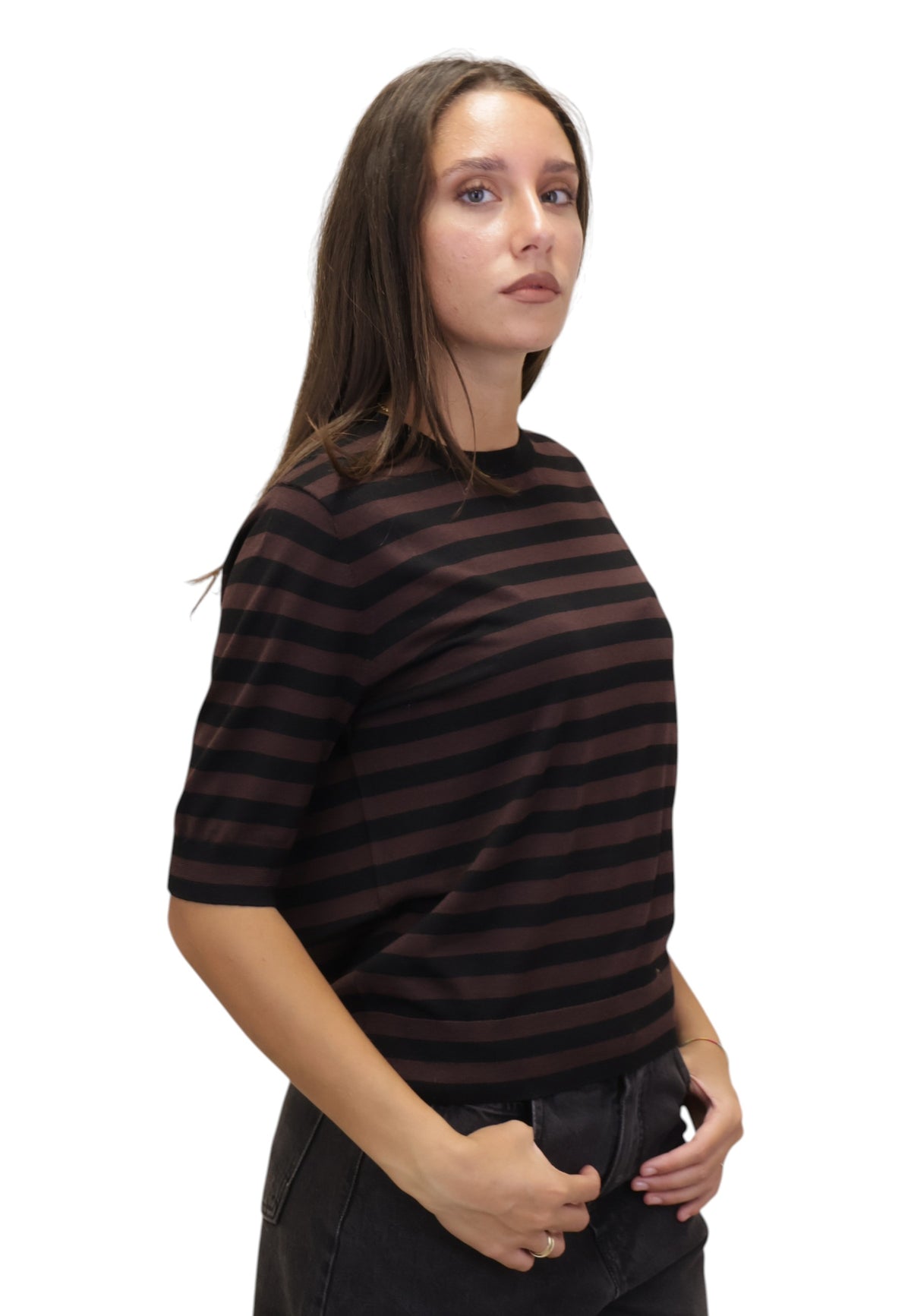 MAGLIE A GIROCOLLO Marrone Kangra