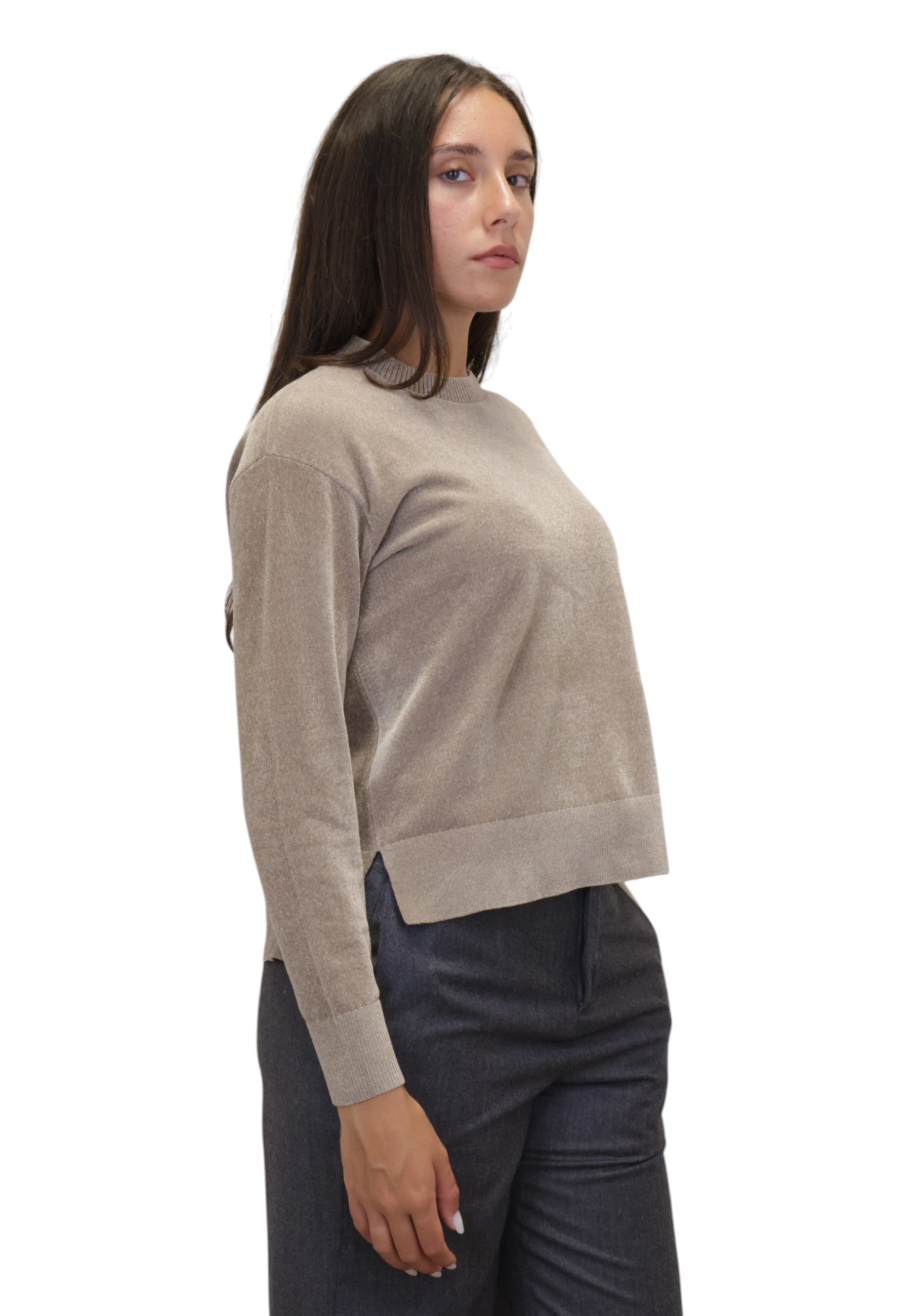 MAGLIE A GIROCOLLO Beige Rrd