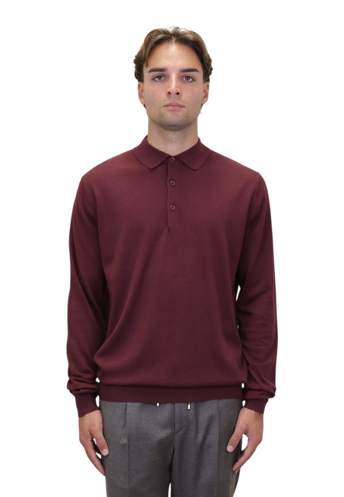 POLO A MANICA LUNGA Bordeaux People Of Shibuya
