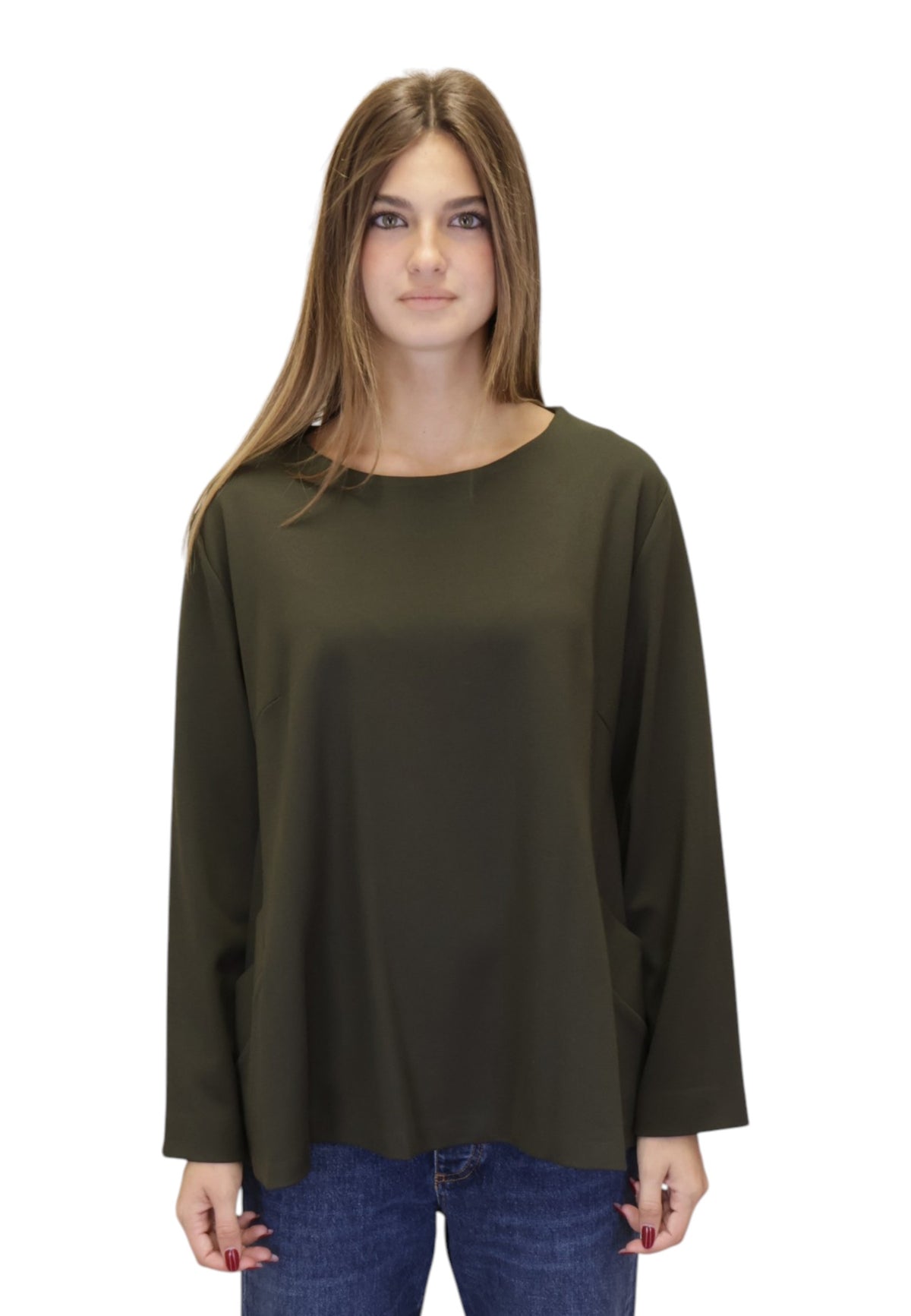 MAGLIE A GIROCOLLO Verde Meimei J