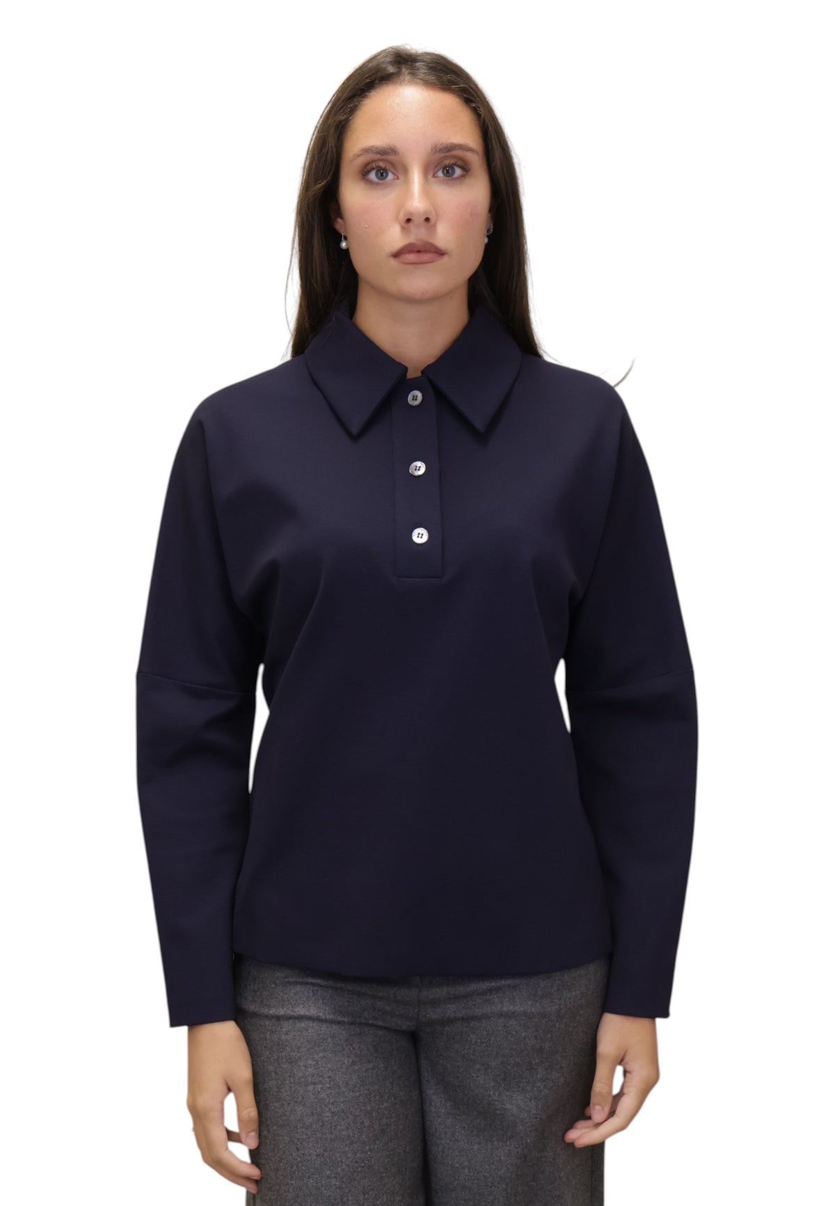 POLO A MANICA LUNGA Blu Liviana Conti