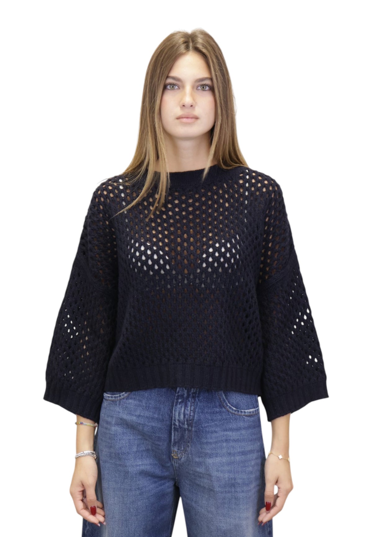 MAGLIE A GIROCOLLO Blu Liviana Conti