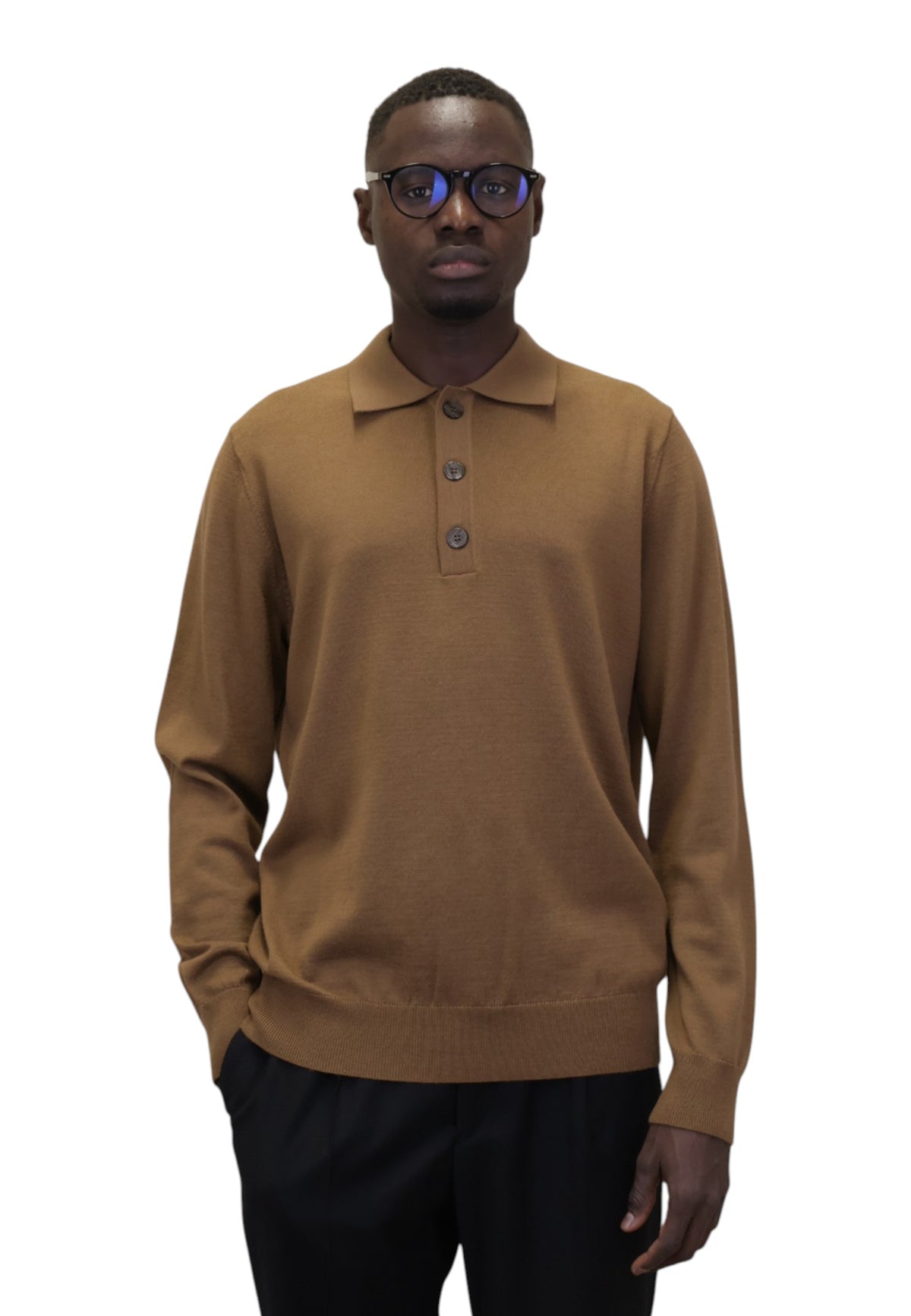 POLO A MANICA LUNGA Marrone Jean Paul
