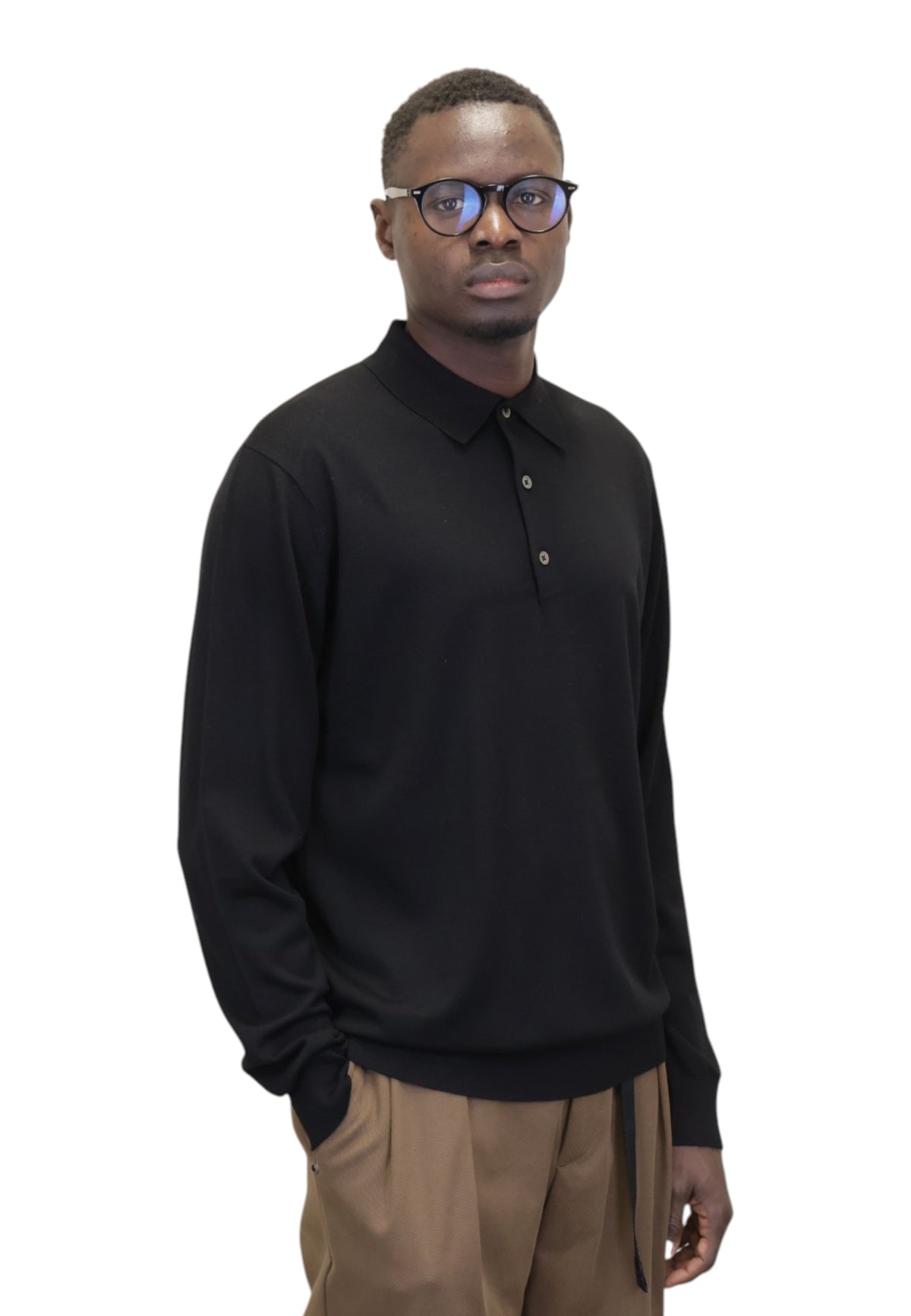 POLO A MANICA LUNGA Nero Jean Paul