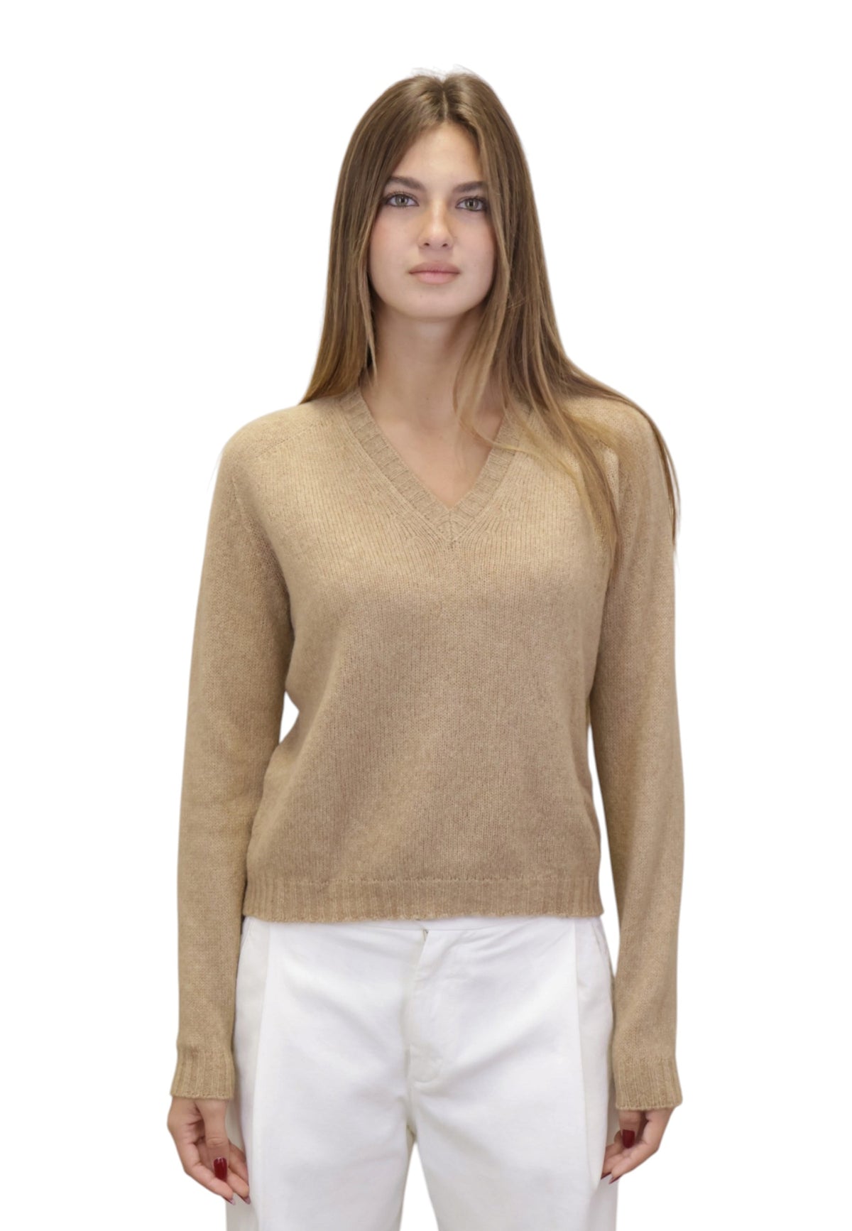 MAGLIE A V Beige Roberto Collina