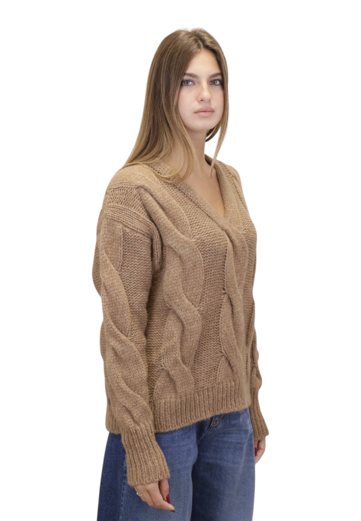 MAGLIE A V Beige Roberto Collina