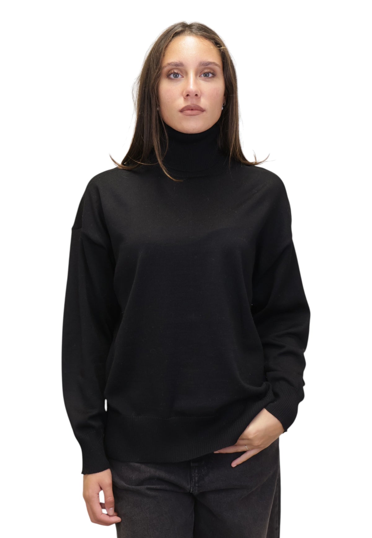 MAGLIE A GIROCOLLO Nero Daniele Fiesoli Collezione N_ø1