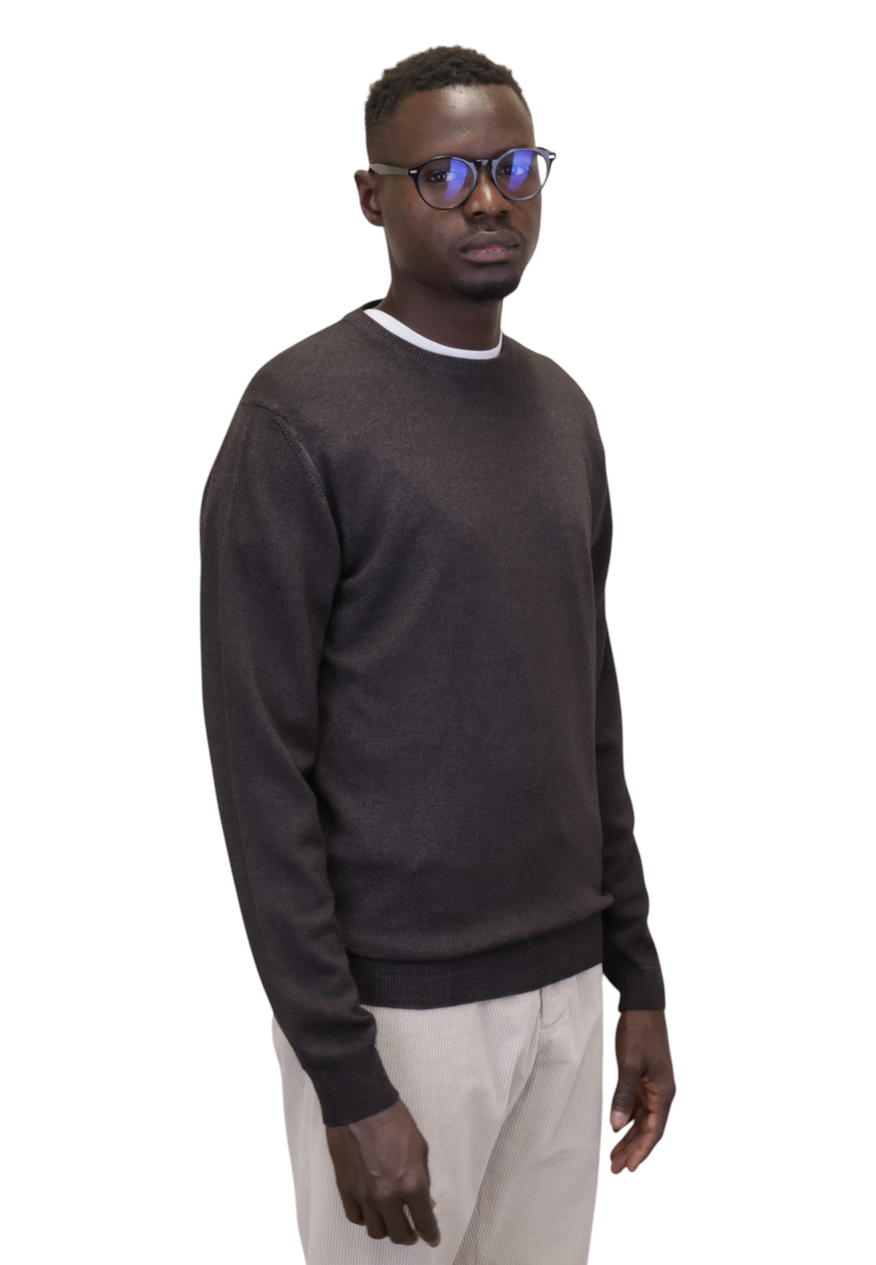 MAGLIE A GIROCOLLO Marrone Della Spiga