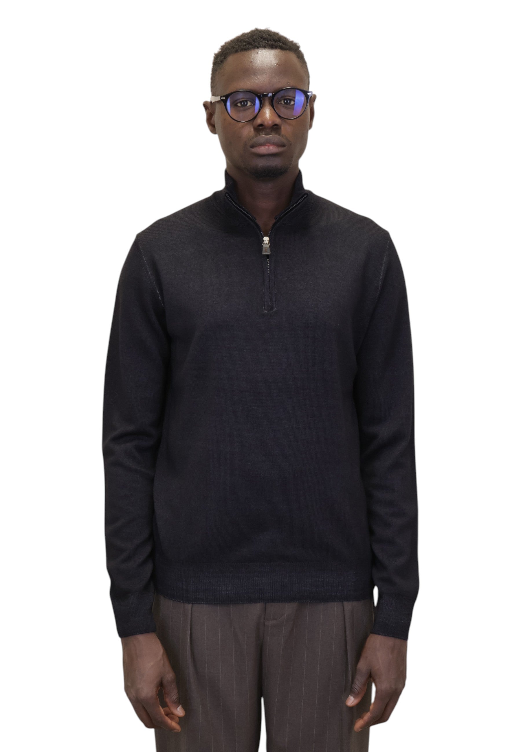 MAGLIE CON ZIP Nero Della Spiga