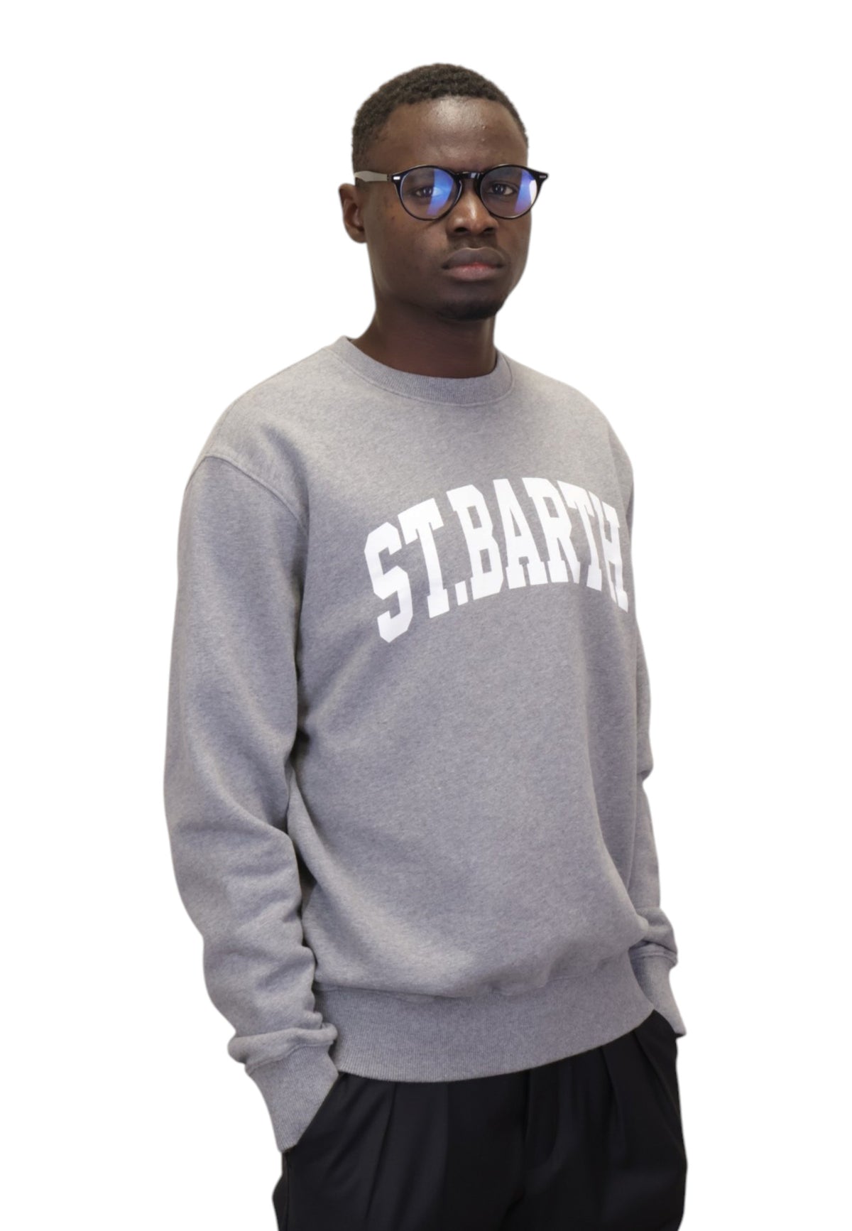 FELPE A GIROCOLLO Grigio Mc2 Saint Barth
