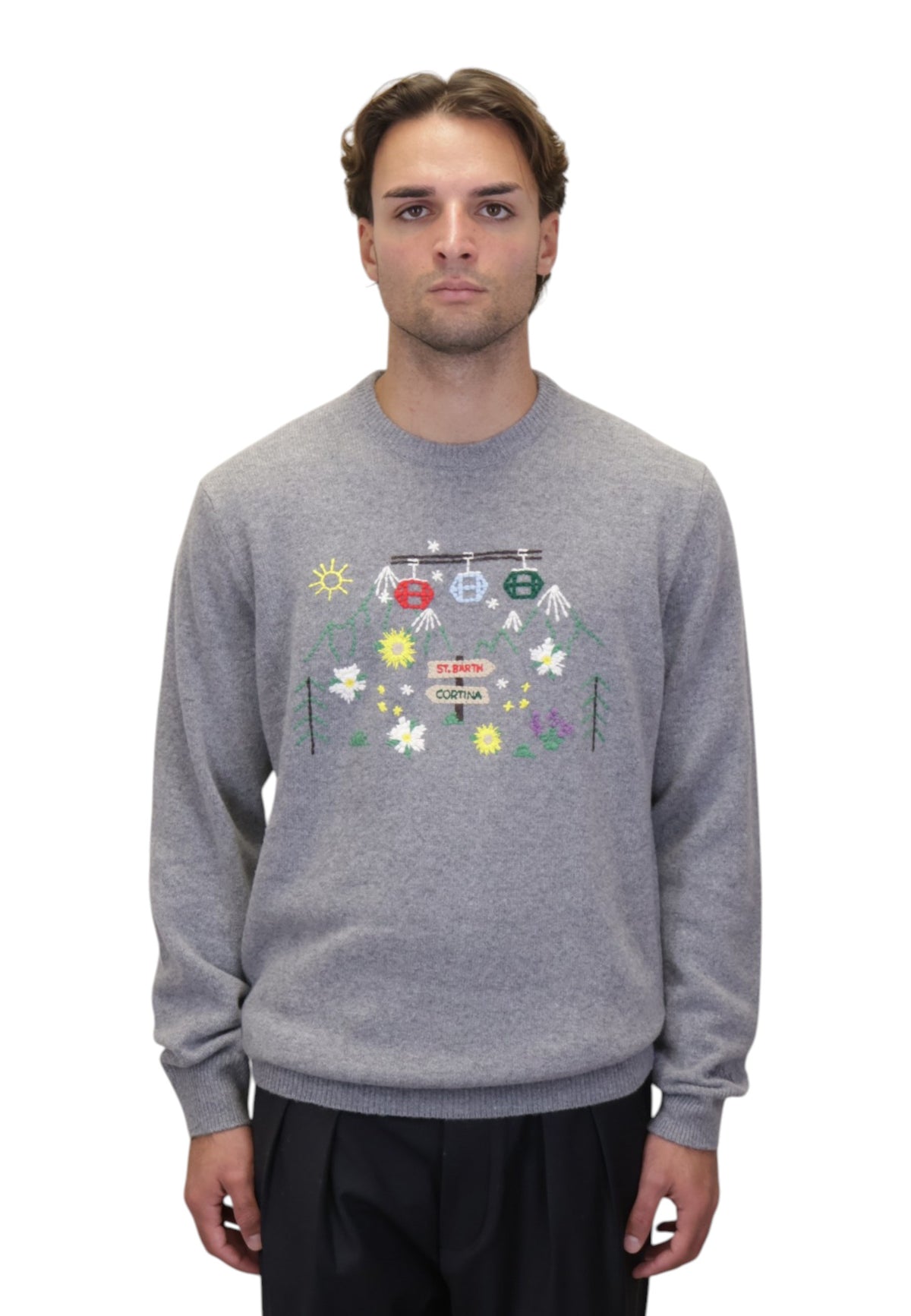 MAGLIE A GIROCOLLO Grigio Mc2 Saint Barth
