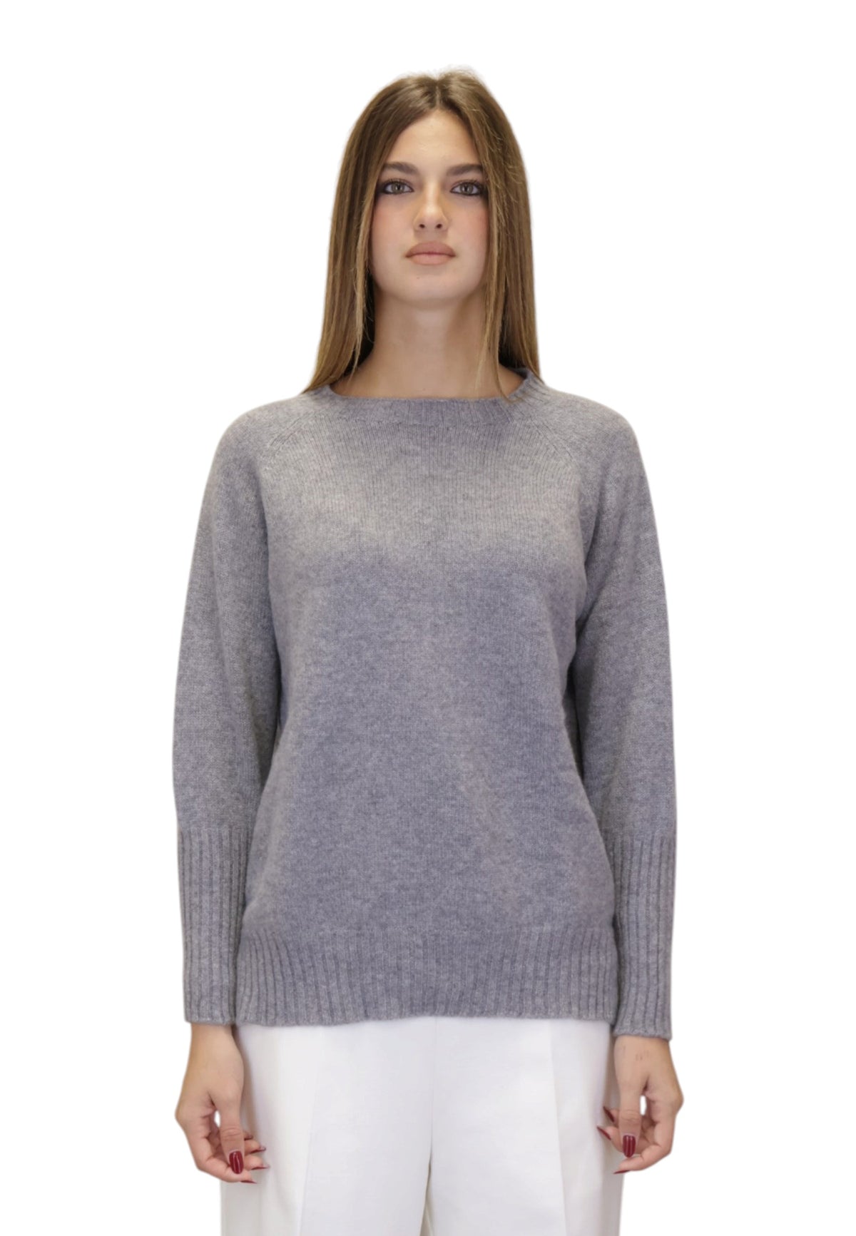 MAGLIE A GIROCOLLO Grigio Riviera Cashmere
