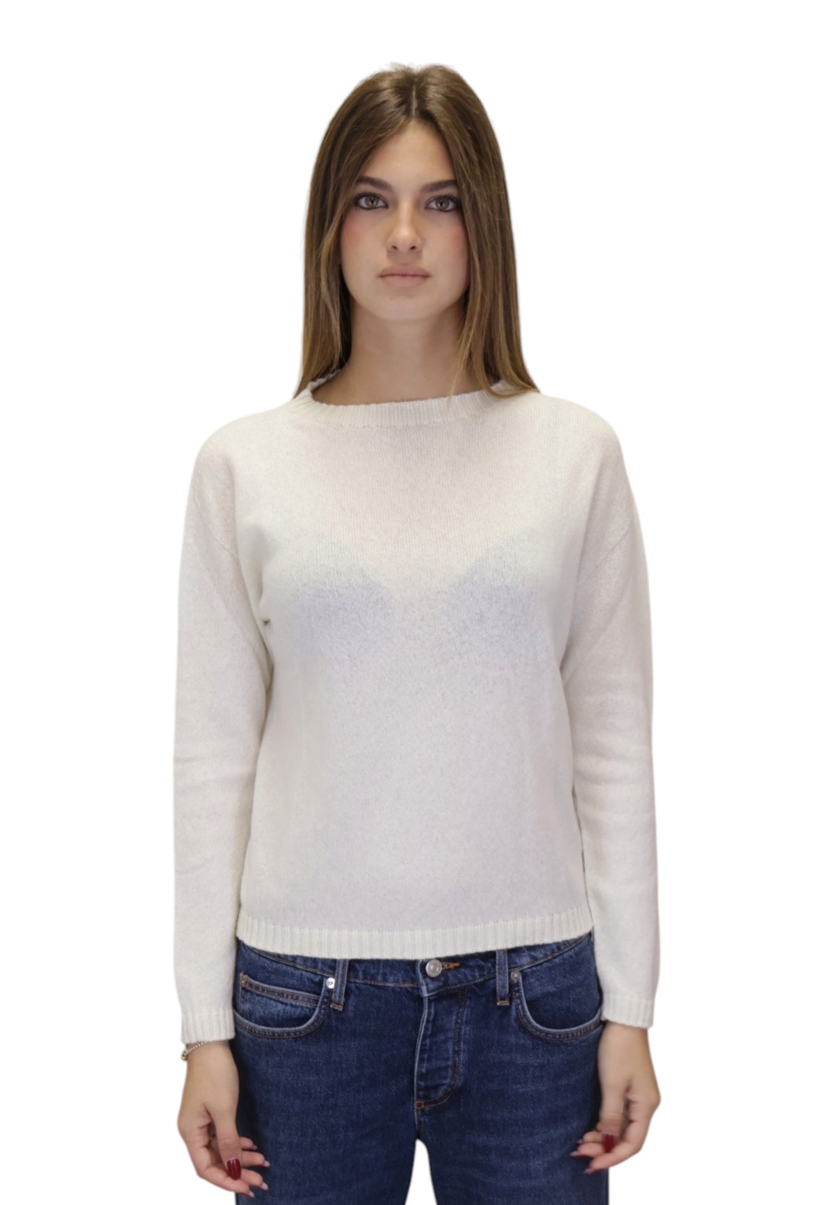 MAGLIE A GIROCOLLO Panna Riviera Cashmere