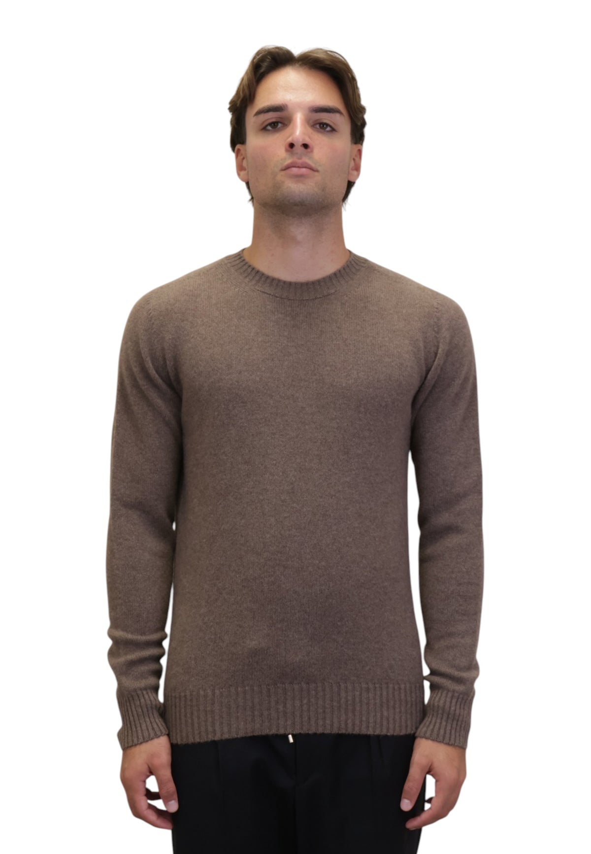 MAGLIE A GIROCOLLO Marrone Riviera Cashmere