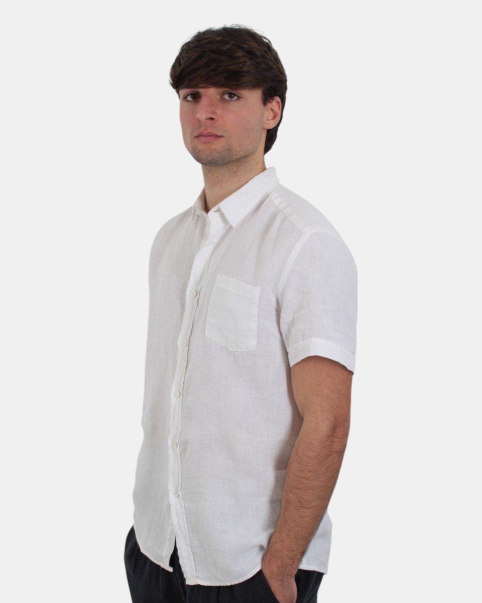 camicia 40 weft a mezza manica con taschino - 40w441 bianco - 10Decimi
