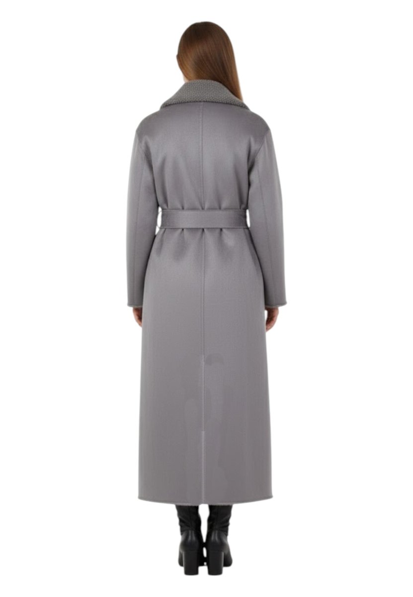 cappotto lungo con cintura - 020 lapis/dark grey - 10Decimi