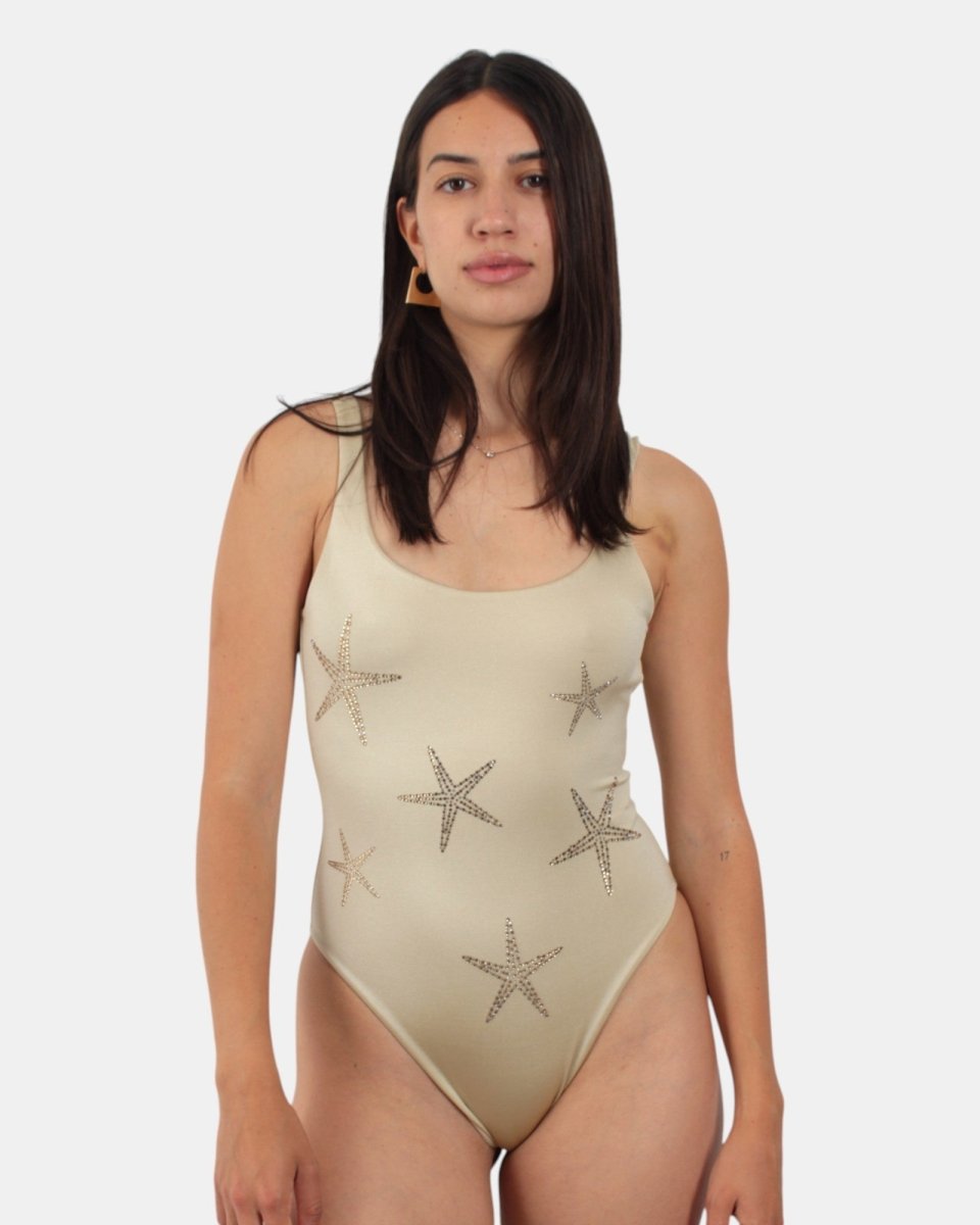 costume intero - shiny strass starfish gold - 10Decimi