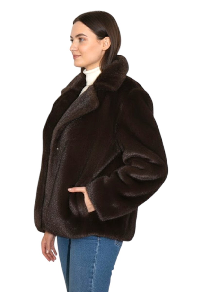 giacca corta a collo aperto - 041 fondente/dark brown - 10Decimi