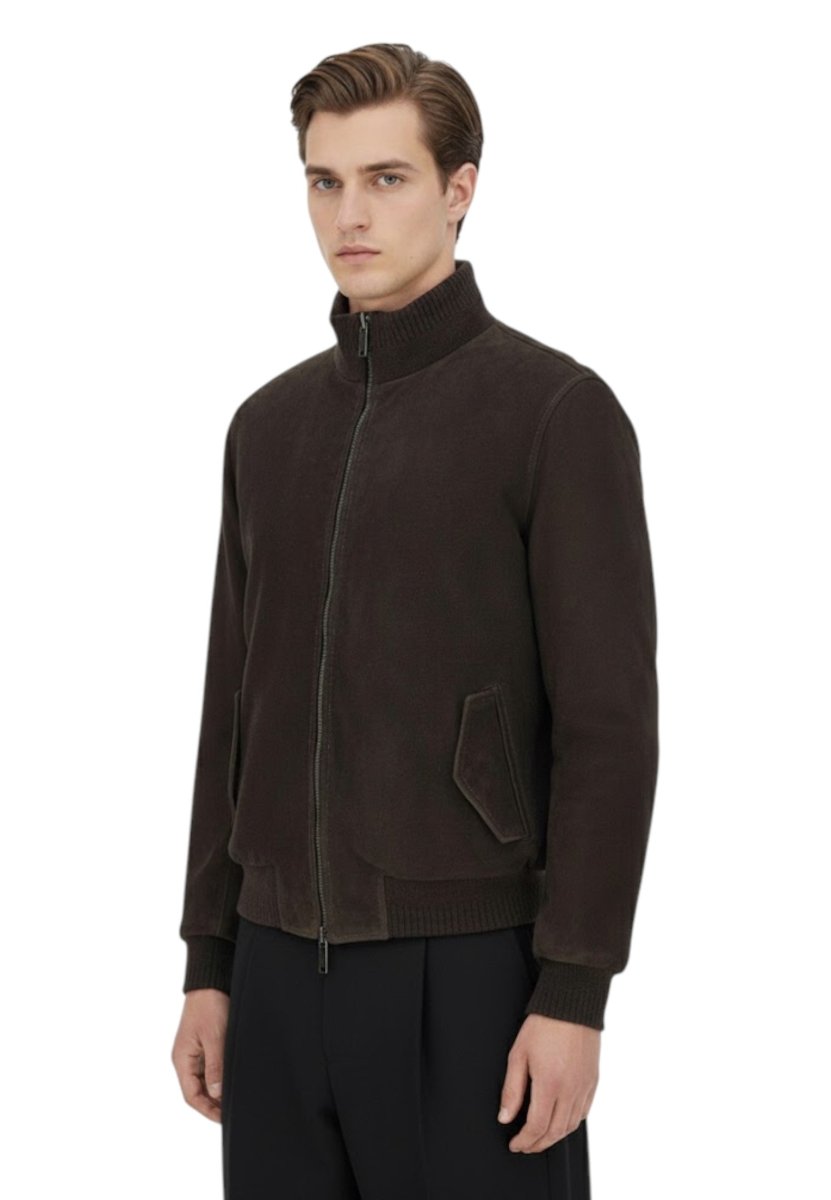 giacca in pelle mod. monet dk rev - marrone/verde - 10Decimi