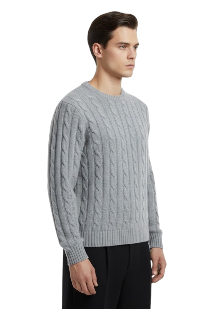 girocollo a coste e trecce - 10 grey - 10Decimi