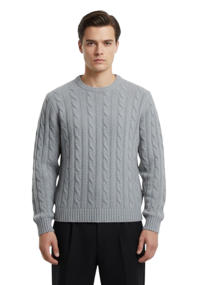 girocollo a coste e trecce - 10 grey - 10Decimi