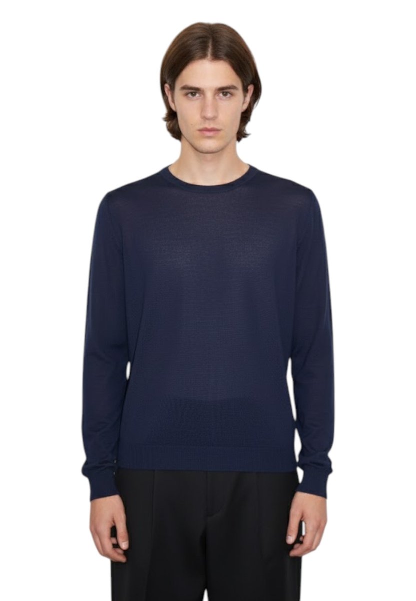 girocollo basico rasato calato - 248 blu - 10Decimi