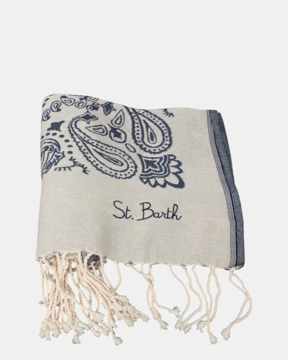 JACQUARD BEACH TOWEL WITH FRINGE - BANDANA 1061 - 10Decimi