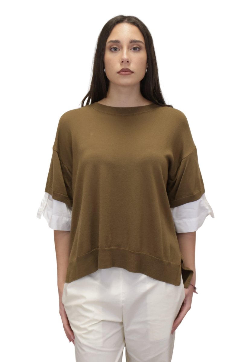 MAGLIA - 16891 TABACCO/OFF WHITE - 10Decimi