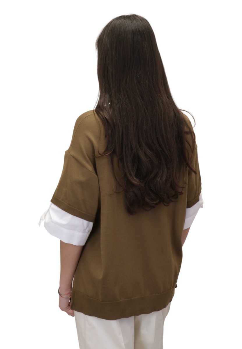 MAGLIA - 16891 TABACCO/OFF WHITE - 10Decimi