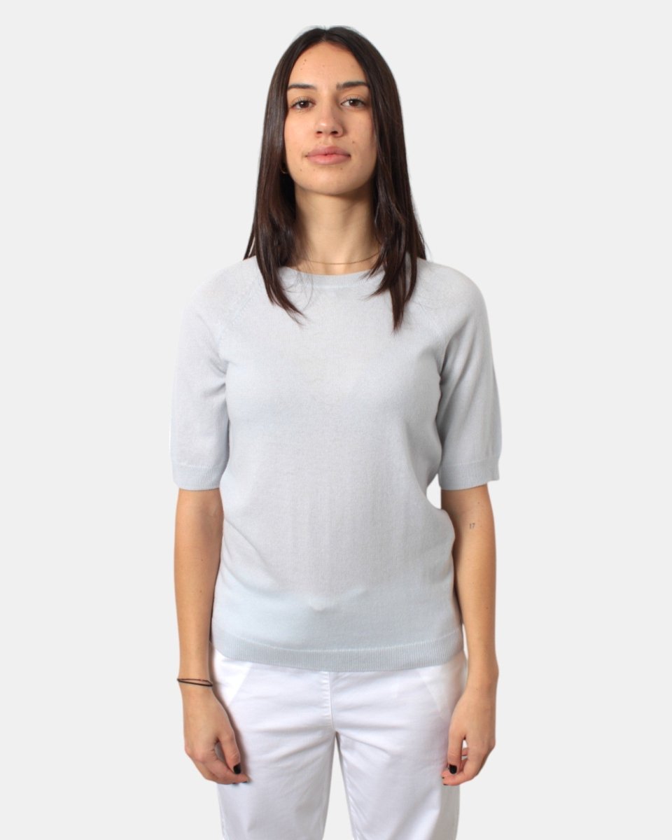 maglia a girocollo mm max mara mod. vinci - 001 cielo - 10Decimi